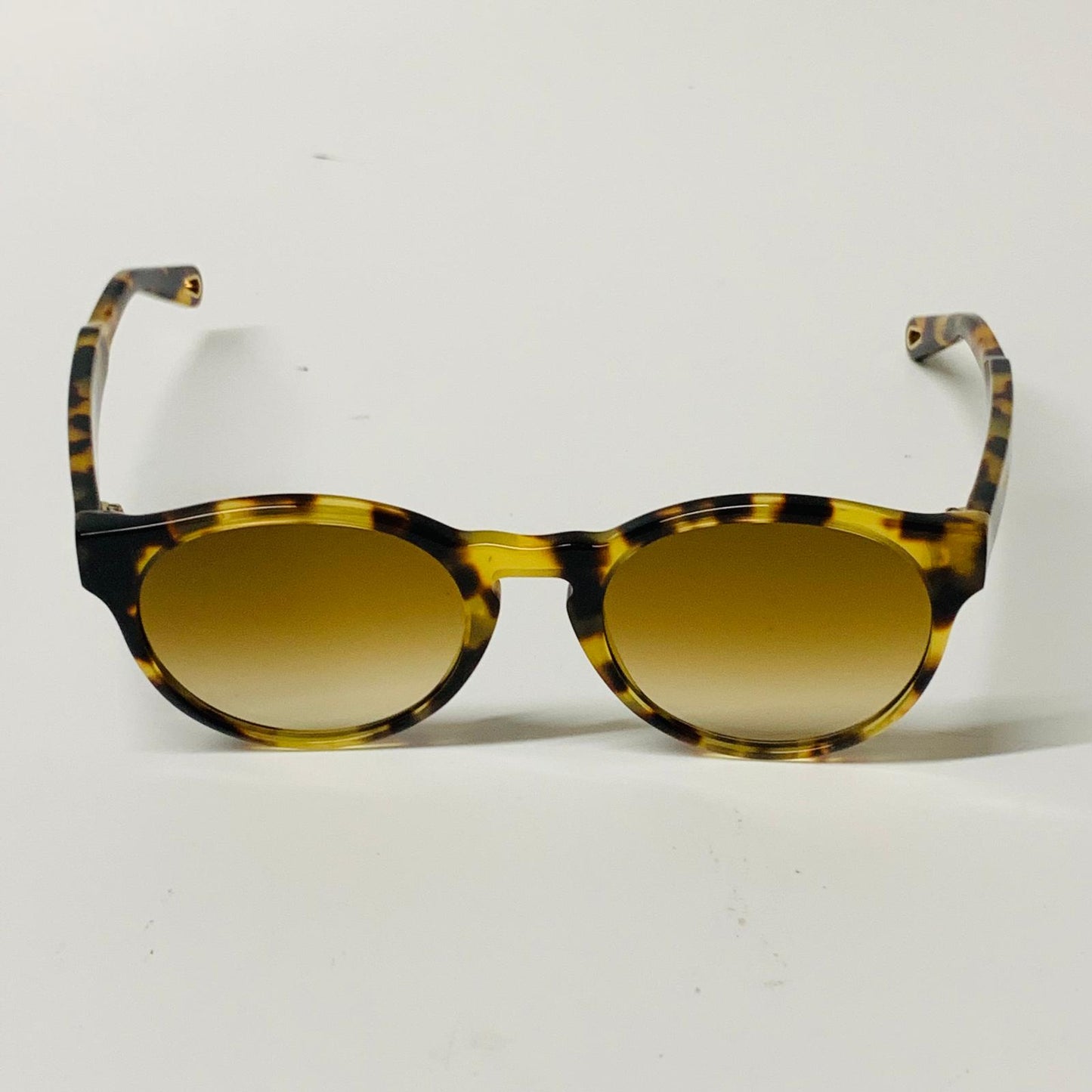 CHLOE Yellow Ladies  Round Sunglasses Tortoiseshell Yellow Lens NEW