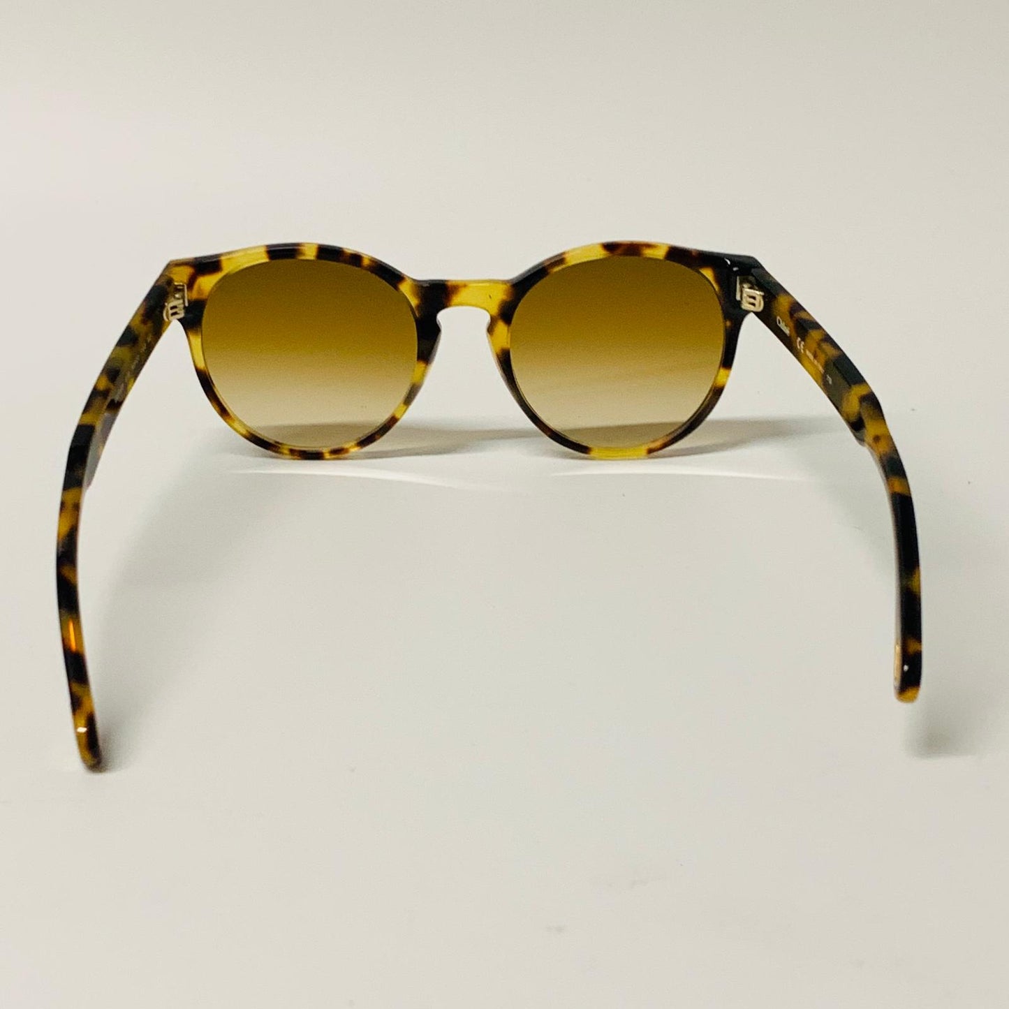 CHLOE Yellow Ladies  Round Sunglasses Tortoiseshell Yellow Lens NEW