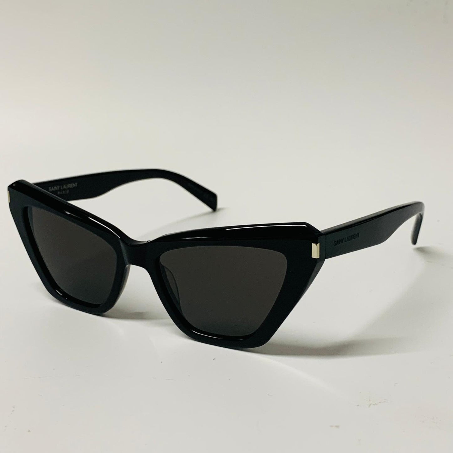 SAINT LAURENT Black Ladies  Cat Eye Sunglasses Bold Rim Dynamic NEW
