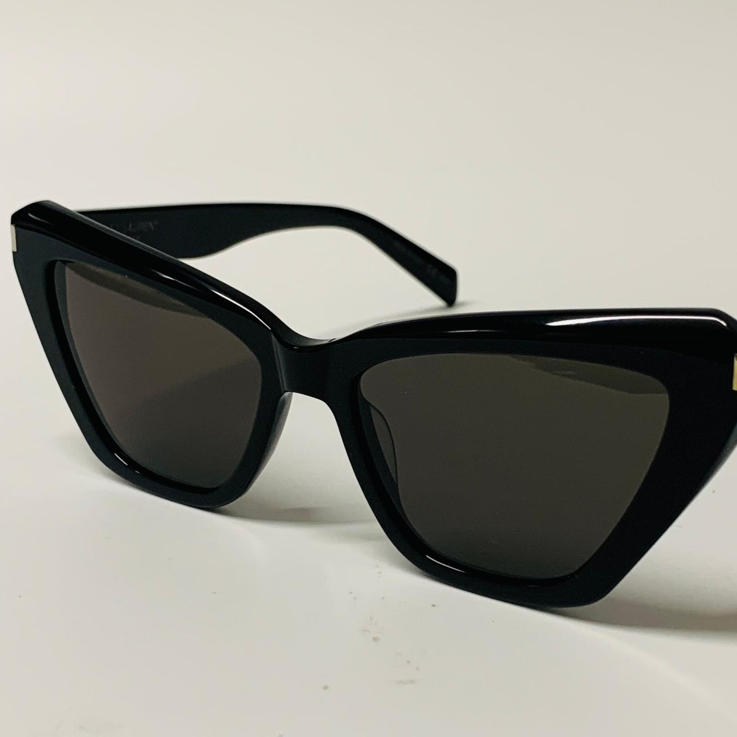 SAINT LAURENT Black Ladies  Cat Eye Sunglasses Bold Rim Spec Thick NEW