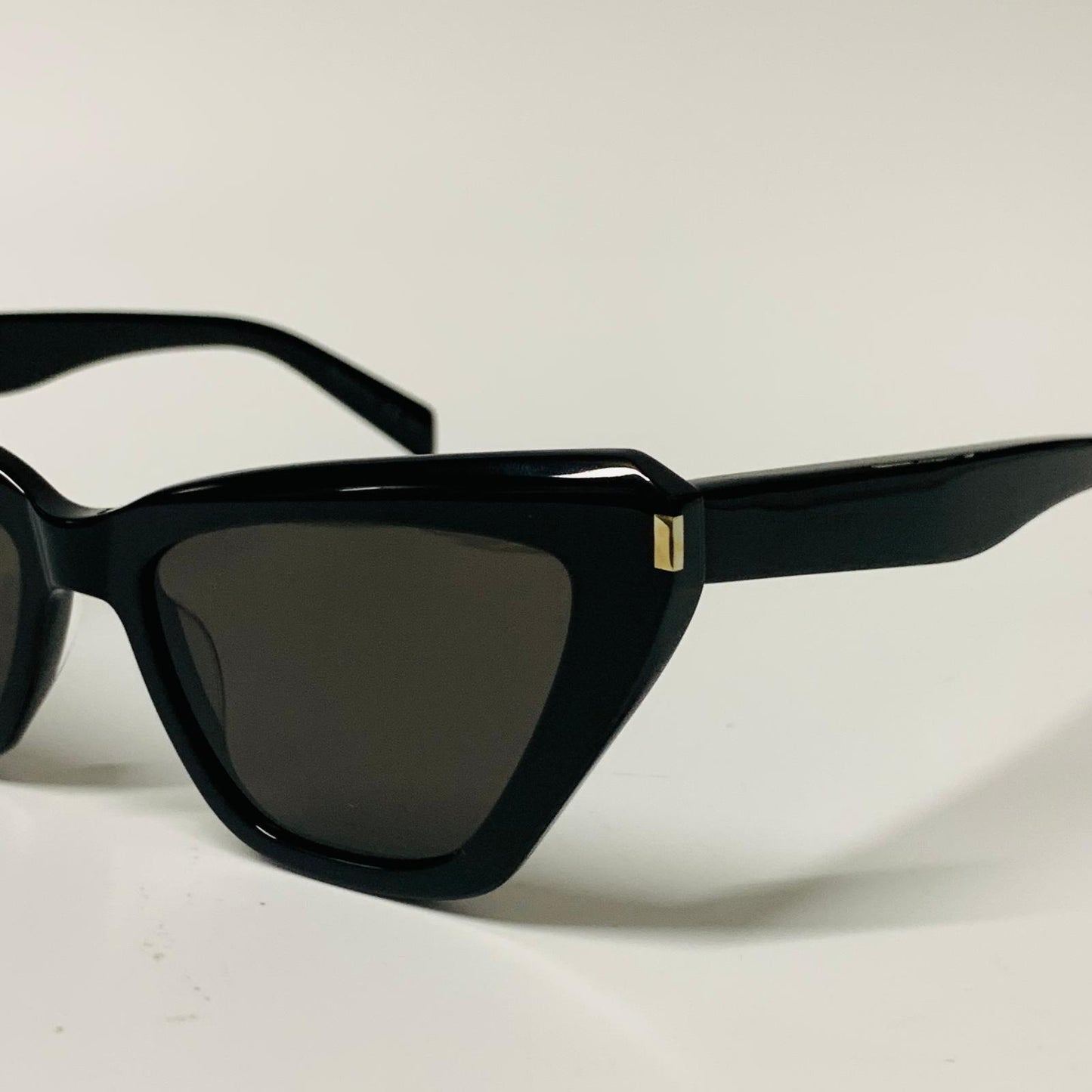 SAINT LAURENT Black Ladies  Cat Eye Sunglasses Bold Rim Spec Thick NEW