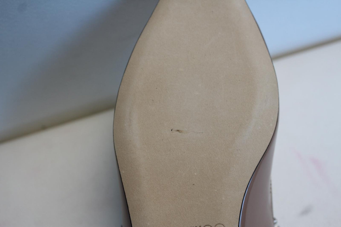 JIMMY CHOO Ladies Bing Flat Pink Patent Leather Crystal Mules EU36.5 UK3.5 NEW
