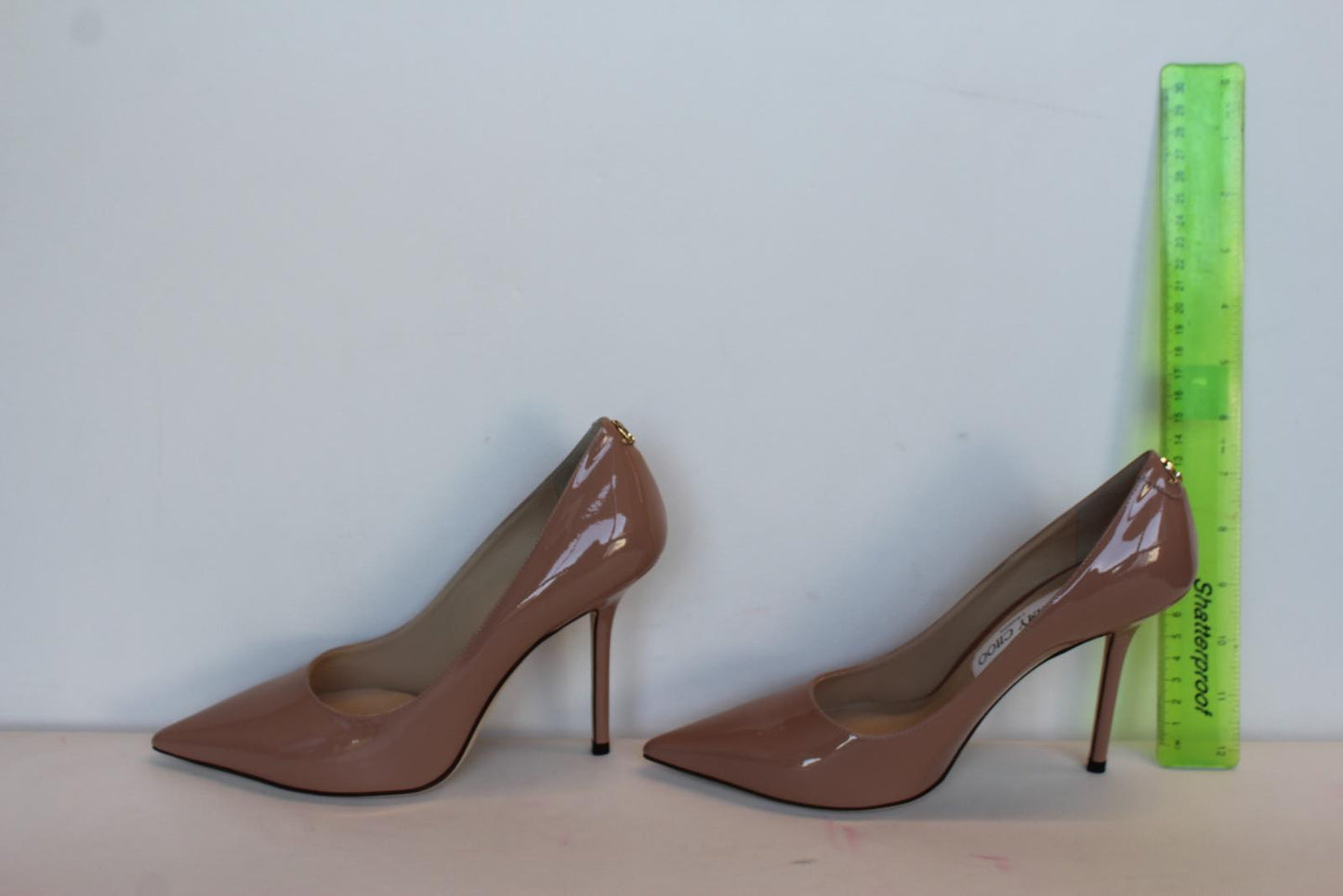 JIMMY CHOO Ladies Love 100 Patent Leather Court Shoes Ballet Pink EU38 UK5 NEW