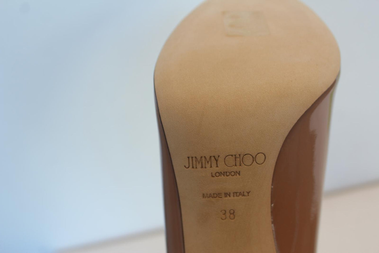 JIMMY CHOO Ladies Love 100 Patent Leather Court Shoes Ballet Pink EU38 UK5 NEW