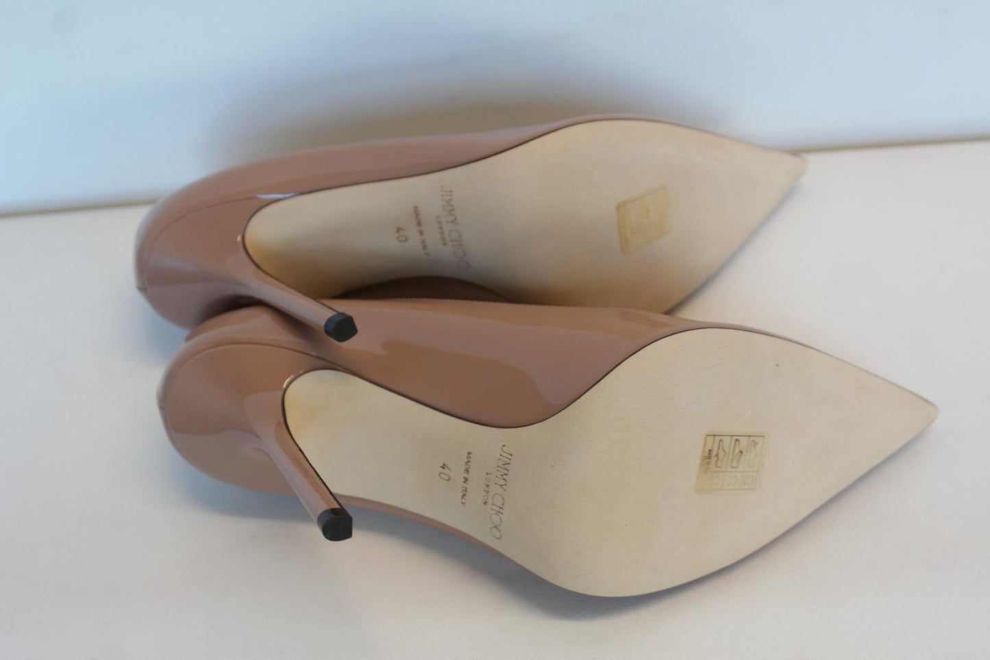 JIMMY CHOO Ladies Love 100 Patent Leather Court Shoes Ballet Pink EU40 UK7 NEW