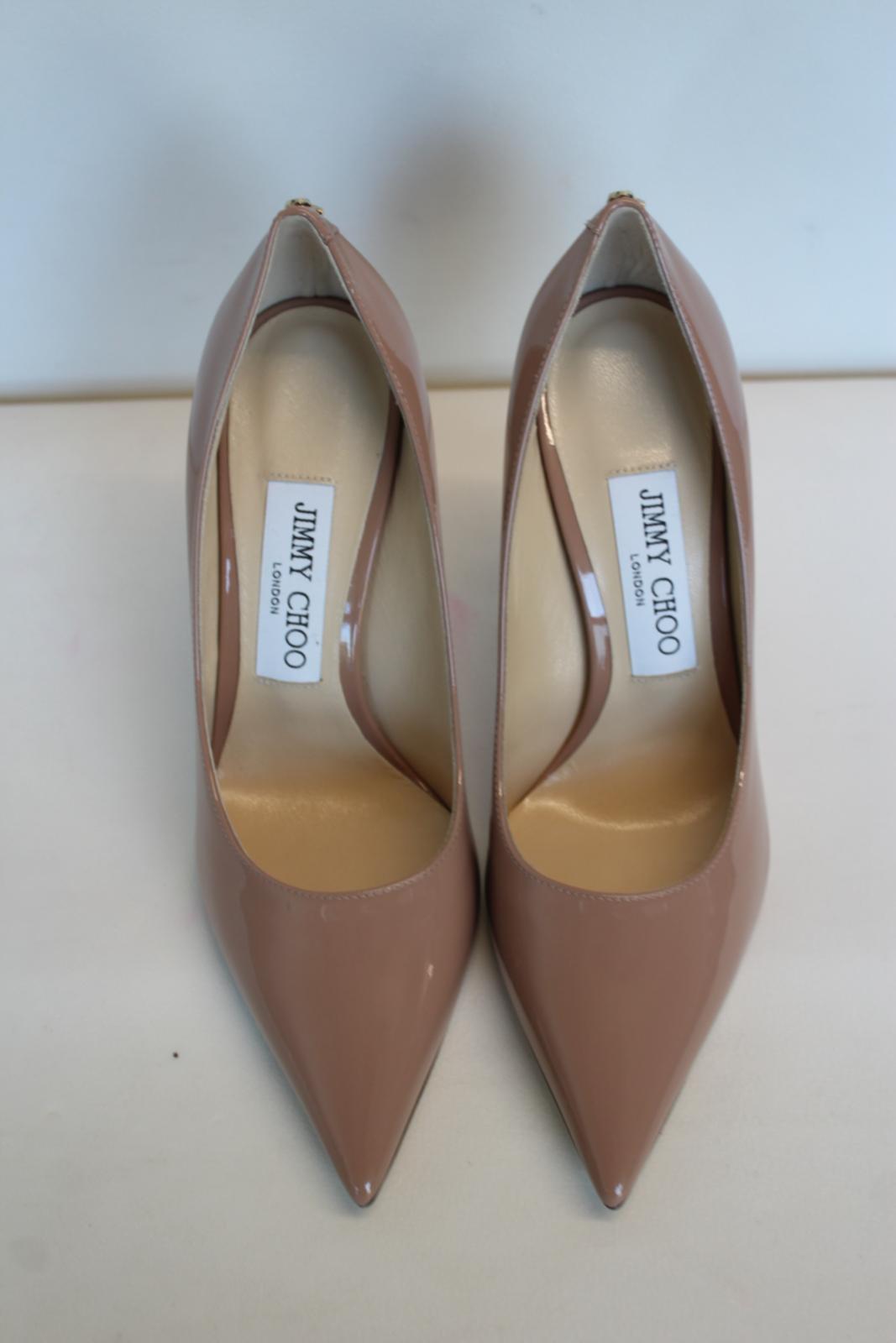 JIMMY CHOO Ladies Love 100 Patent Leather Court Shoes Ballet Pink EU36 UK3 NEW