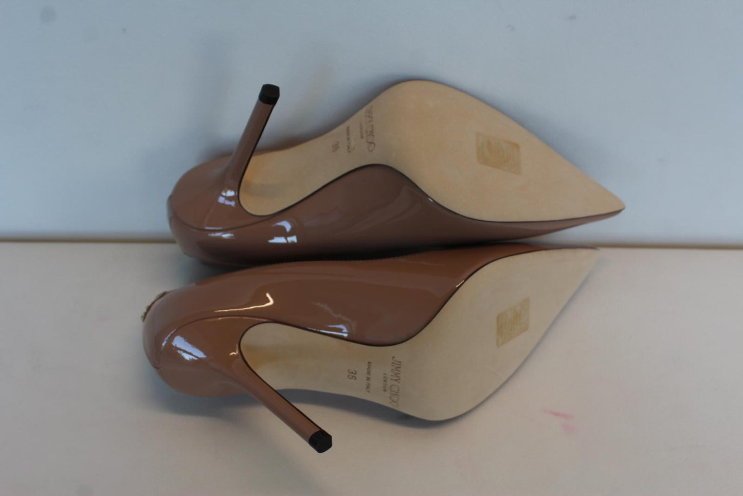 JIMMY CHOO Ladies Love 100 Patent Leather Court Shoes Ballet Pink EU36 UK3 NEW