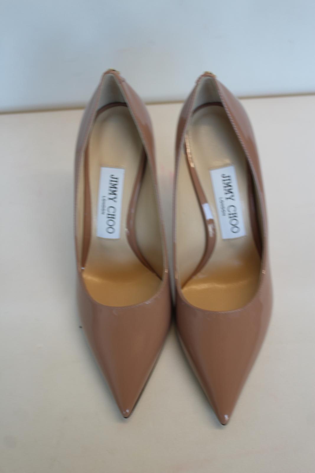 JIMMY CHOO Ladies Love 100 Patent Leather Court Shoes Ballet Pink EU35 UK2 NEW