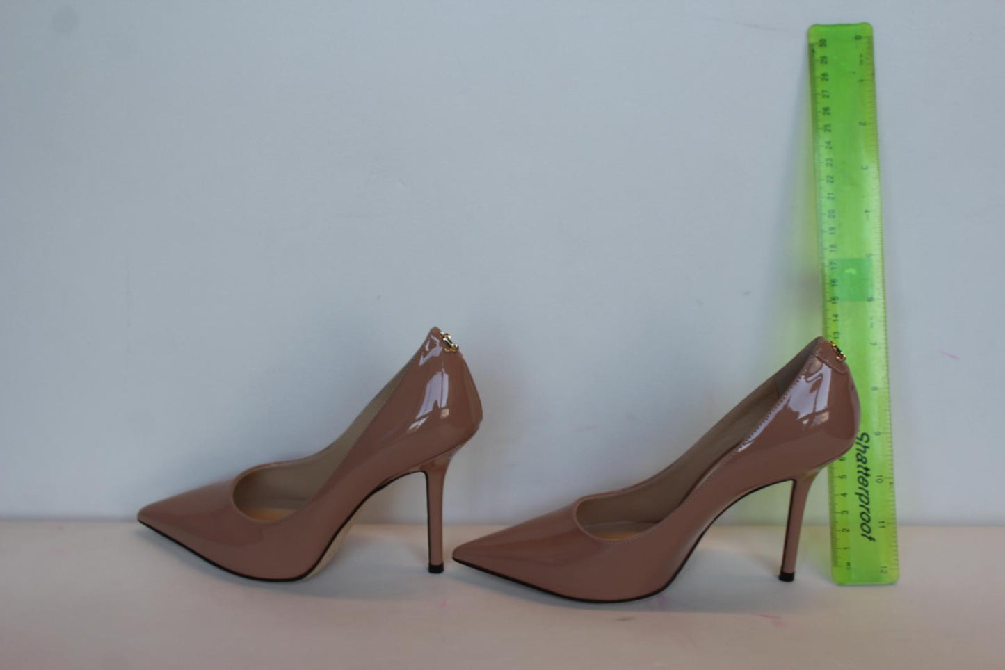 JIMMY CHOO Ladies Love 100 Patent Leather Court Shoes Ballet Pink EU35 UK2 NEW