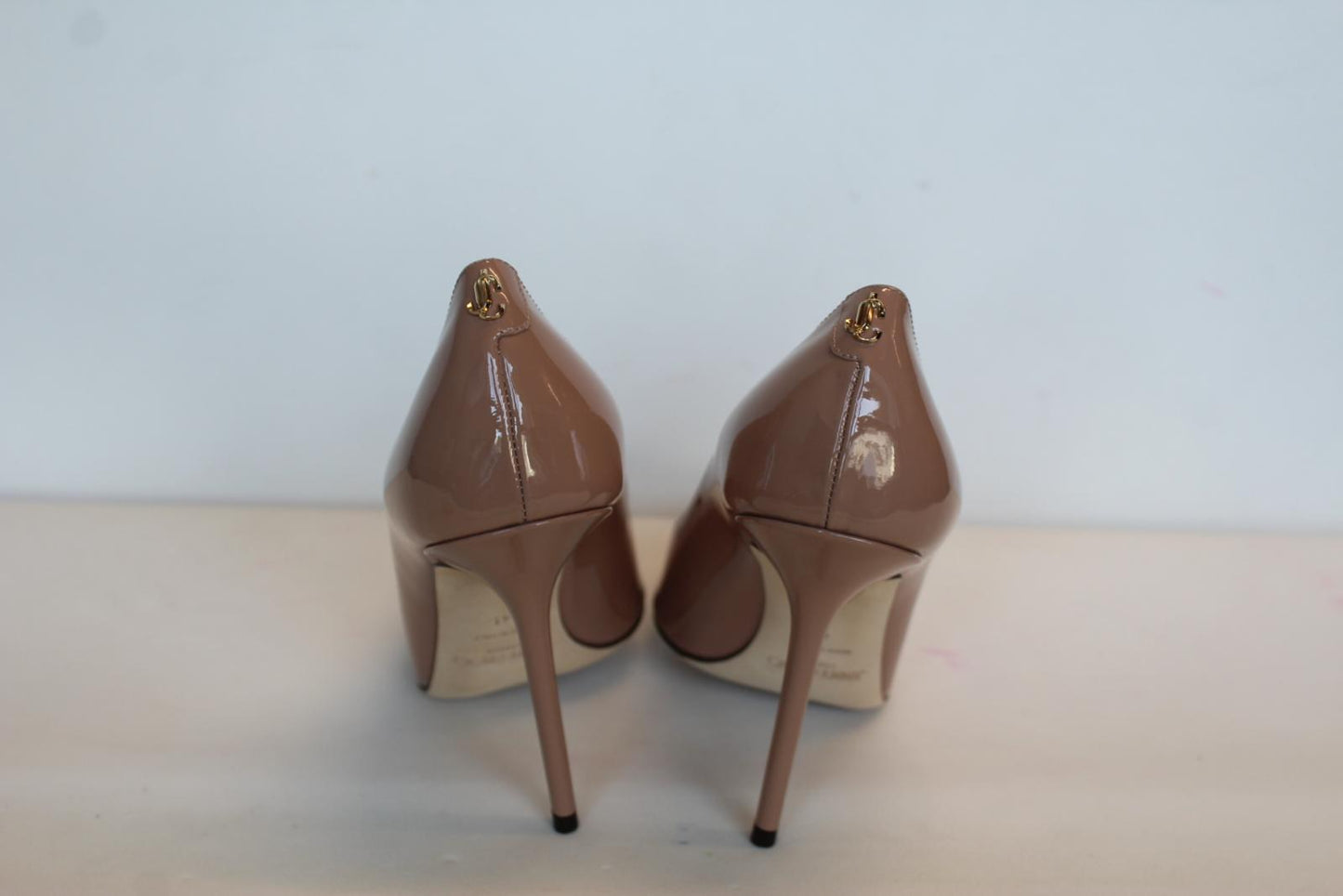 JIMMY CHOO Ladies Love 100 Patent Leather Court Shoes Ballet Pink EU41 UK8 NEW