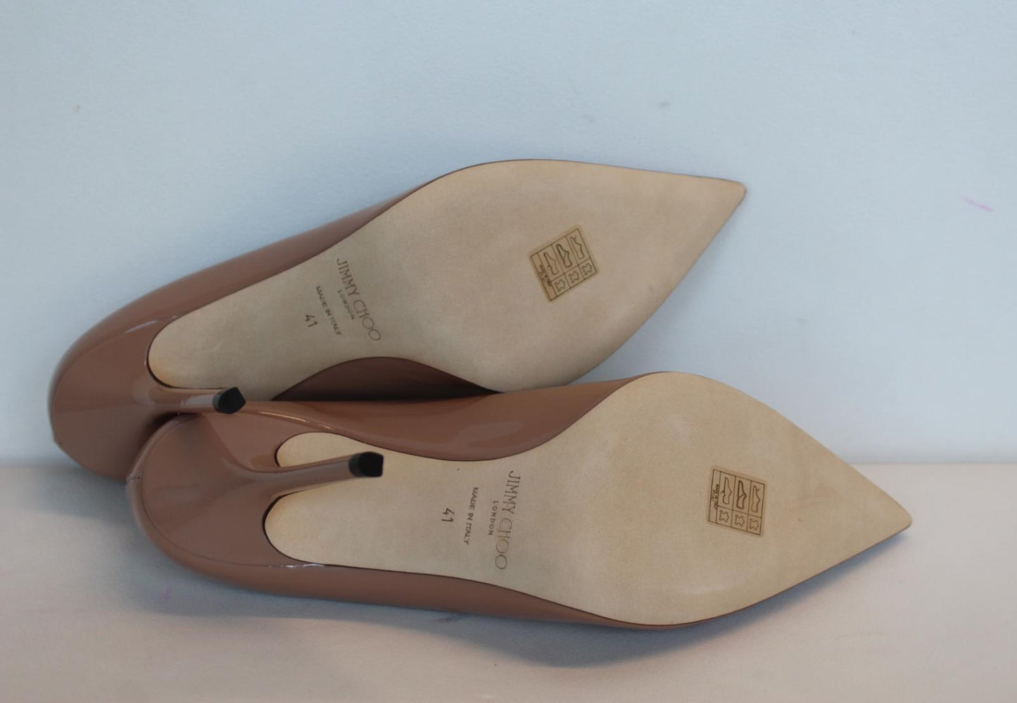 JIMMY CHOO Ladies Love 100 Patent Leather Court Shoes Ballet Pink EU41 UK8 NEW