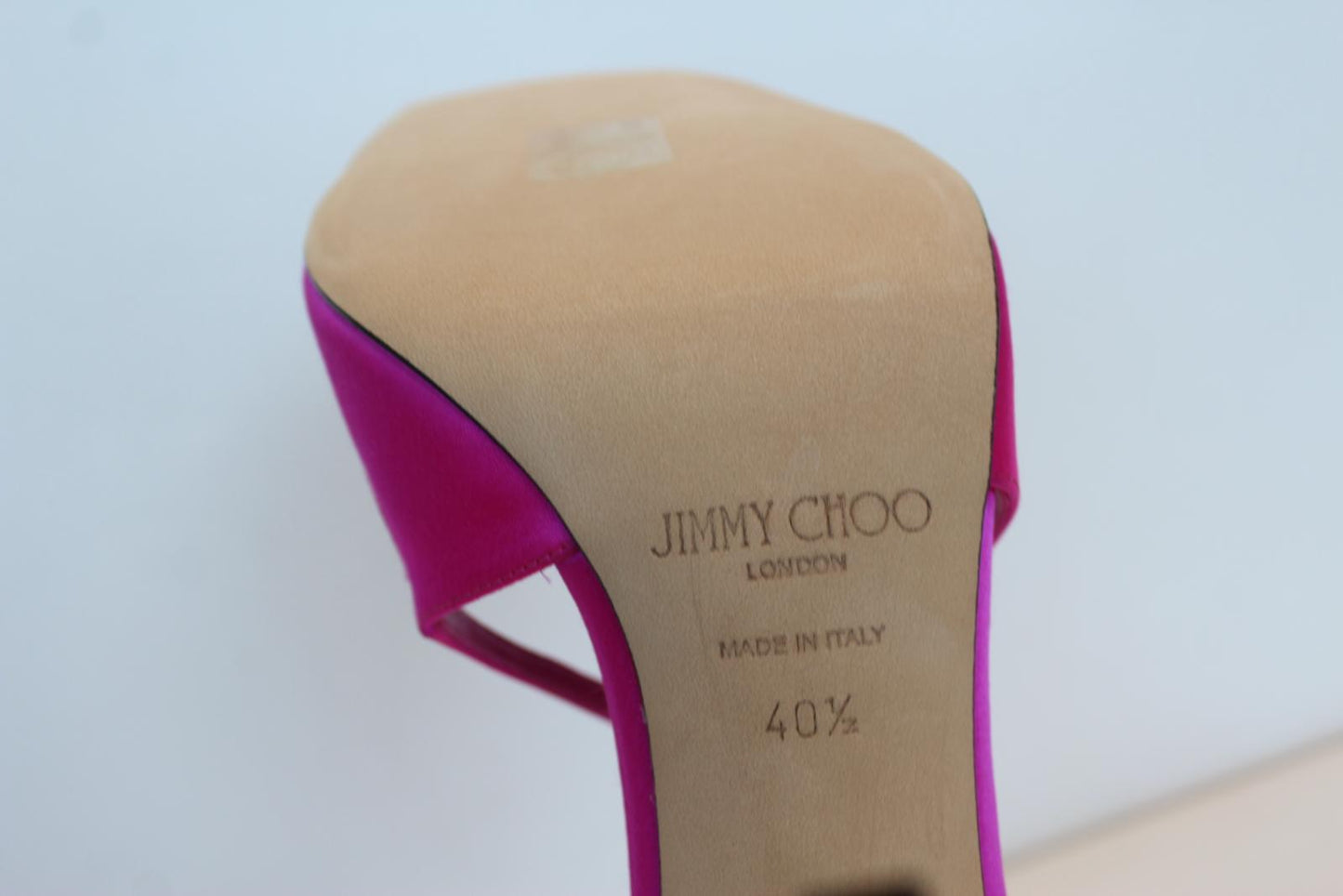 JIMMY CHOO Ladies Azia 110 Satin Strappy Sandals Fuchsia Pink EU40.5 UK7.5 NEW