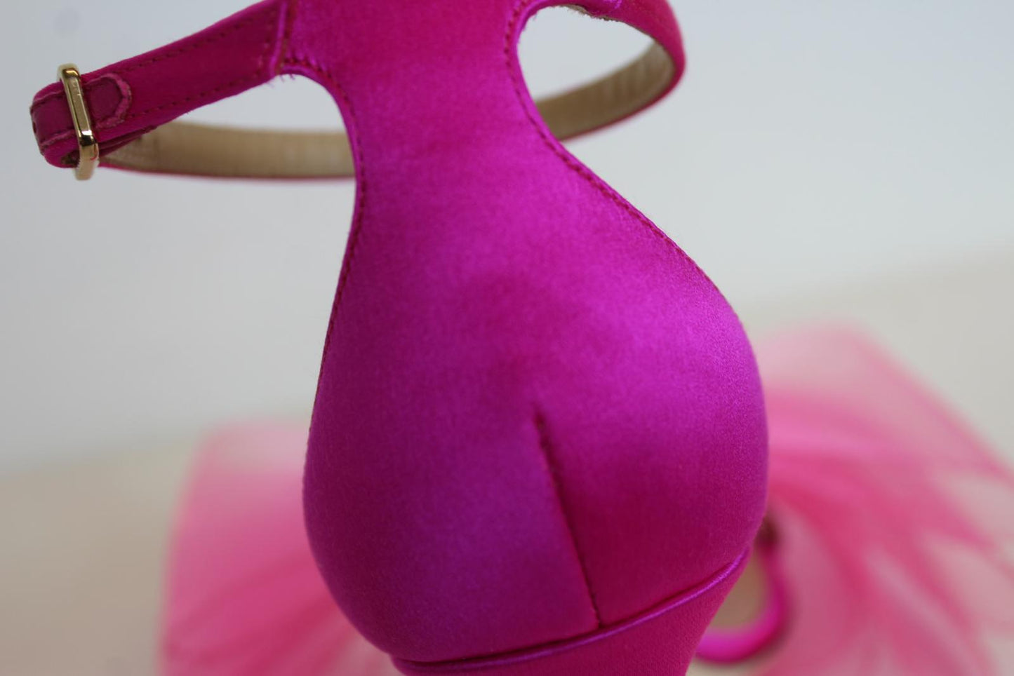 JIMMY CHOO Ladies Aveline 100 Bow Satin Sandals Fuchsia Pink EU37 UK4 NEW
