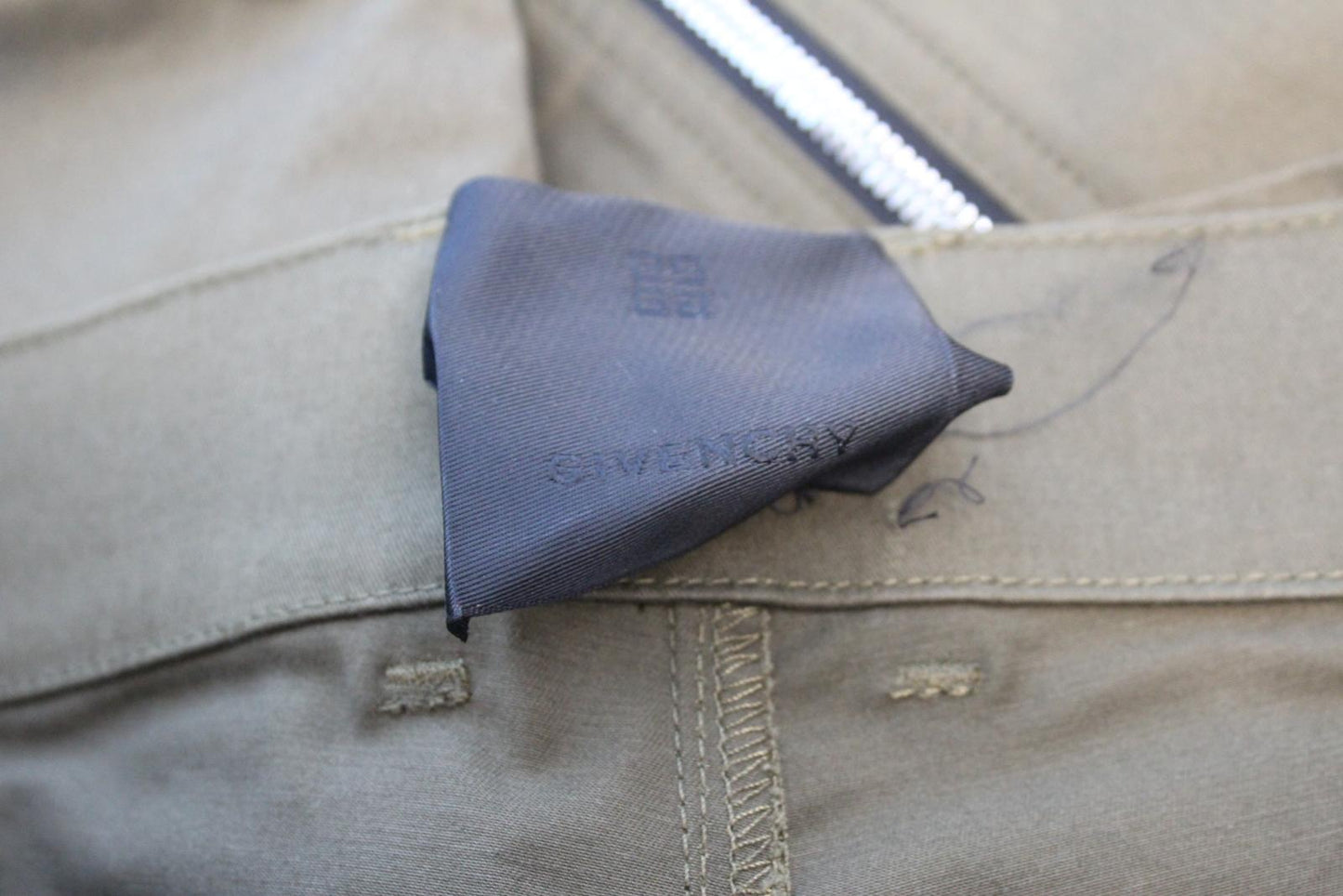GIVENCHY Men's Dark Khaki Green Zip Detail Trousers EU50 UK40/M W34 L32 NEW