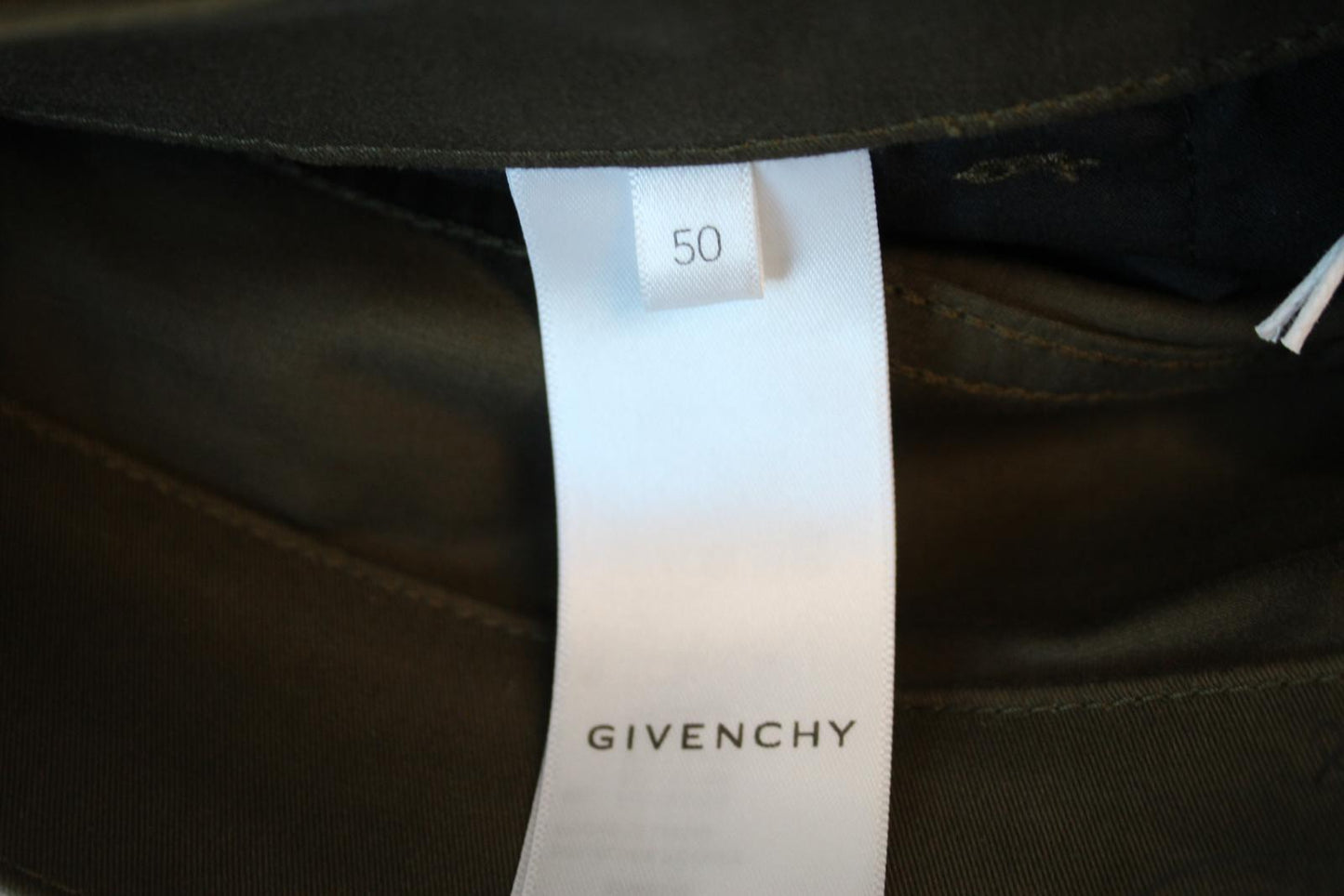GIVENCHY Men's Dark Khaki Green Zip Detail Trousers EU50 UK40/M W34 L32 NEW