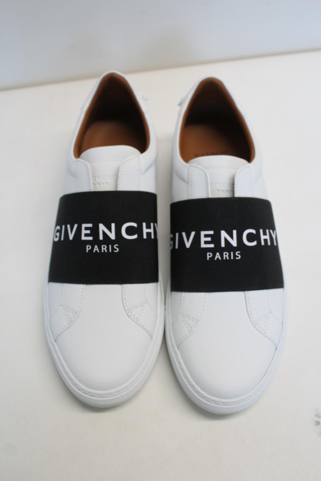 GIVENCHY Ladies White Black Calf Leather Logo Urban Street Trainers EU39 UK6 NEW