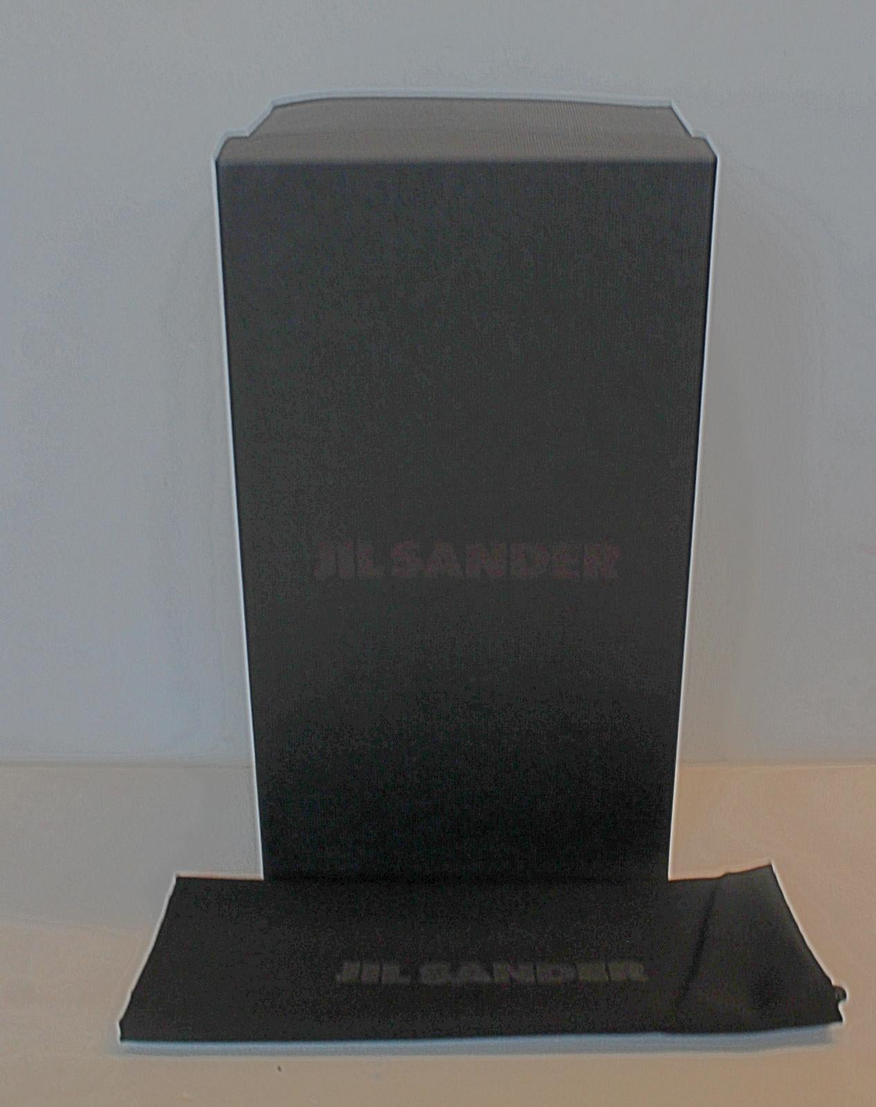 JIL SANDER Ladies Black Leather Whipstitch Anklet Ballet Flat Shoes EU39 UK6 NEW