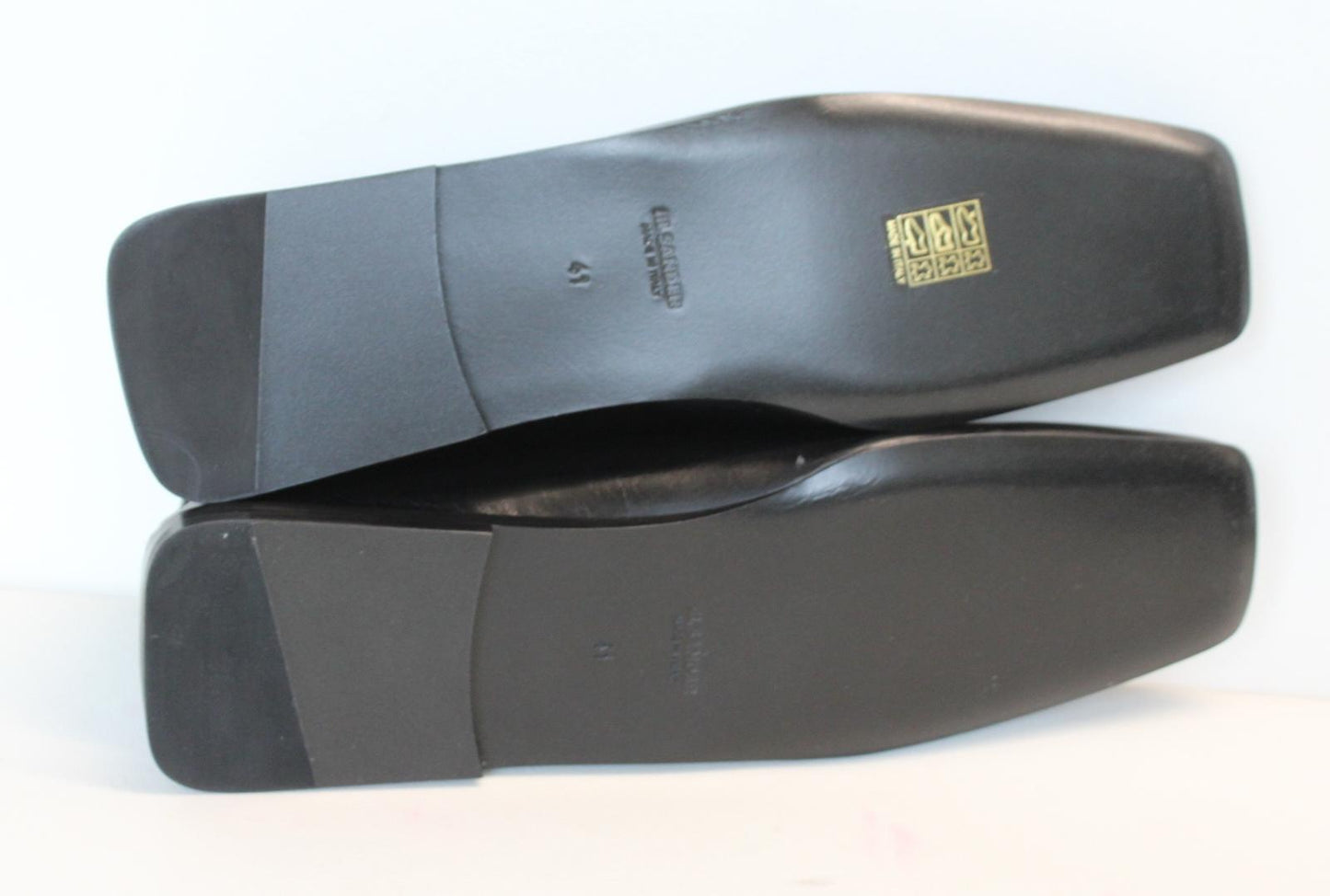 JIL SANDER Ladies Black Leather Whipstitch Anklet Ballet Flat Shoes EU41 UK8 NEW