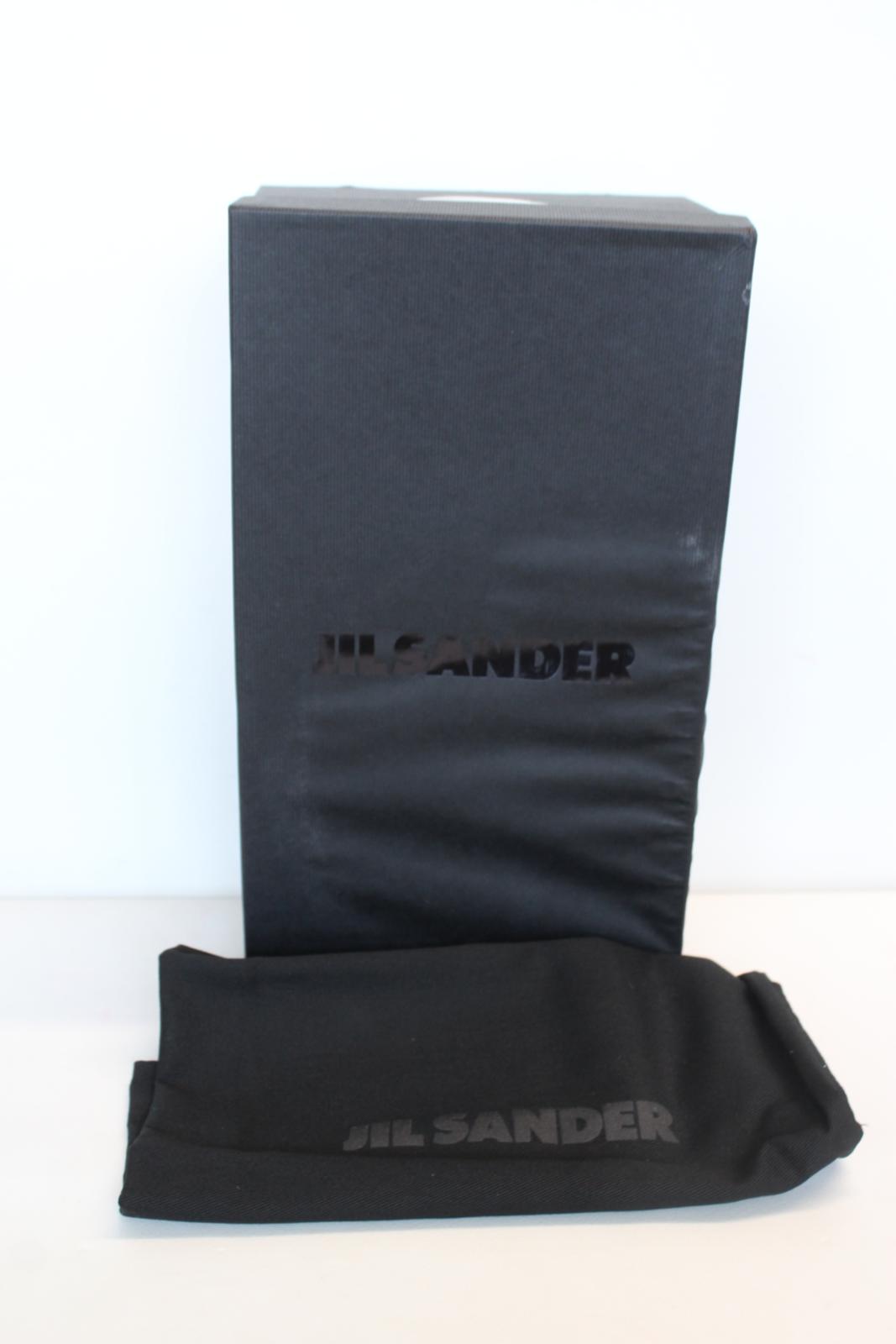 JIL SANDER Ladies Black Leather Whipstitch Anklet Ballet Flat Shoes EU38 UK5 NEW