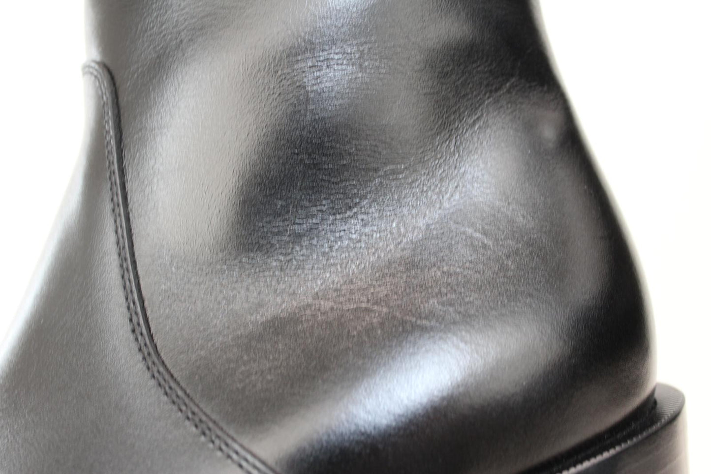 BALENCIAGA Ladies Cut 80 Black Leather Square Toe Ankle Boots EU37 UK4 NEW
