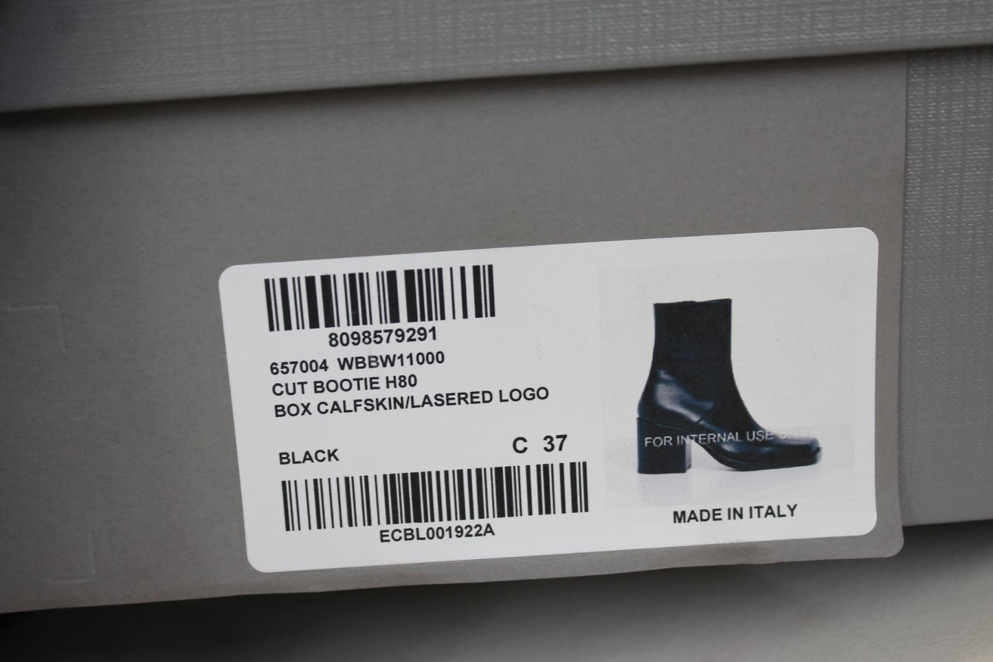 BALENCIAGA Ladies Cut 80 Black Leather Square Toe Ankle Boots EU37 UK4 NEW