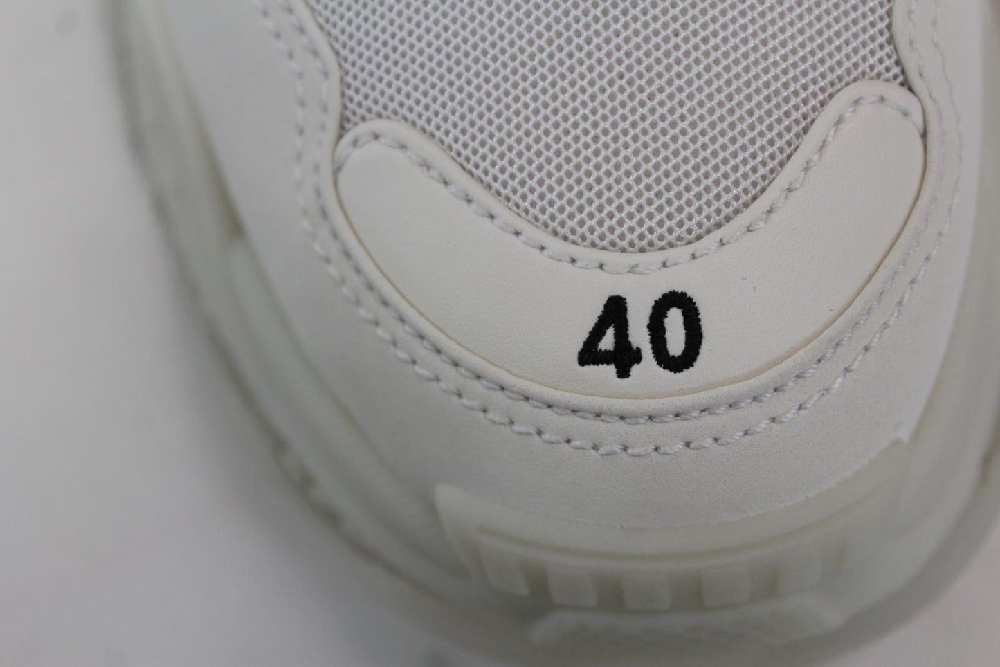 BALENCIAGA Men's Triple S White Mesh & Leather Free Trainers EU40 UK6 NEW