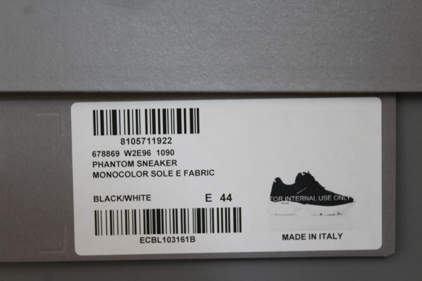 BALENCIAGA Men's Phantom Black White Mesh Trainers Sneakers EU44 UK10 NEW