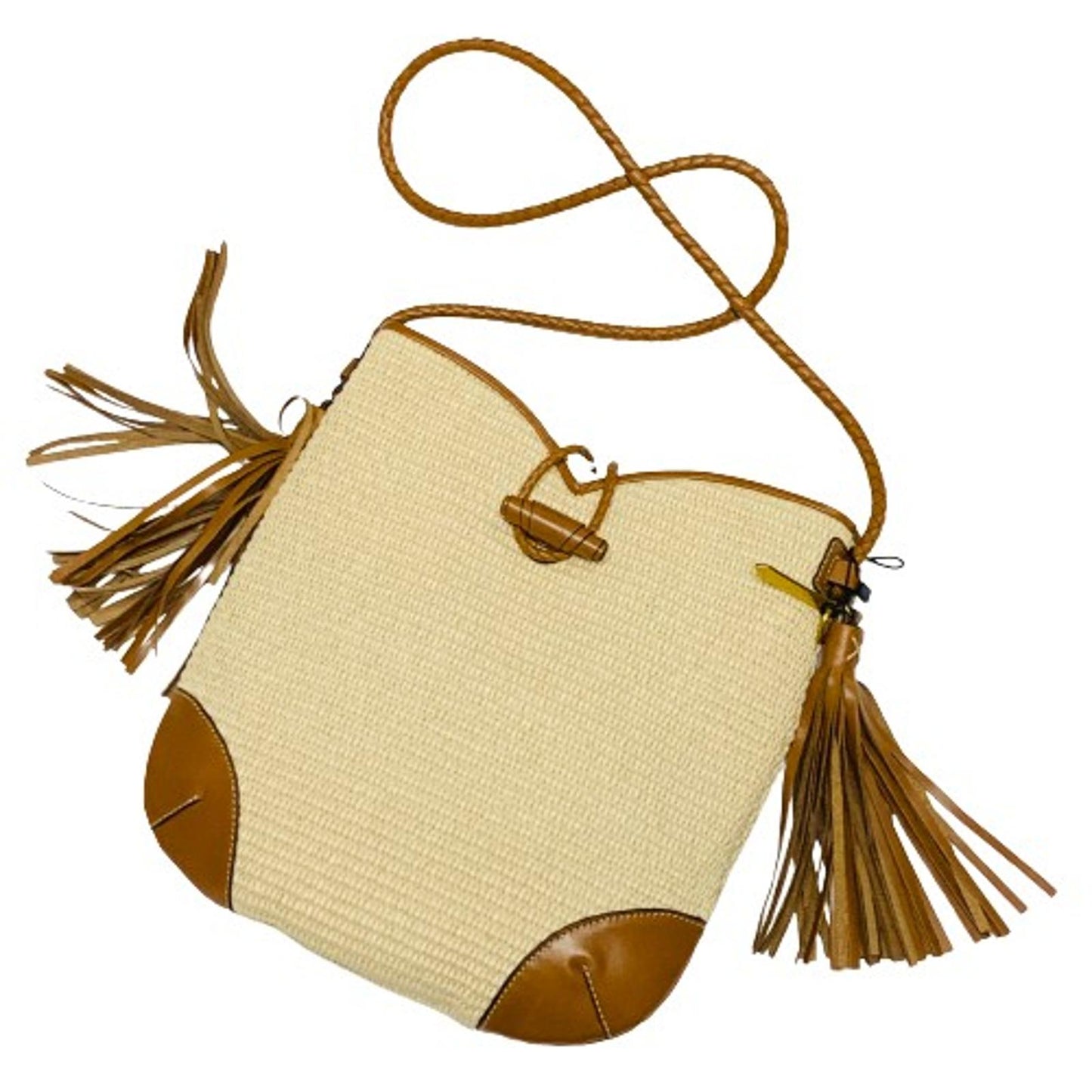 ISABEL MARANT Brown Ladies Shoulder Bag Tyag Raffia Leather Handbag M Size NEW