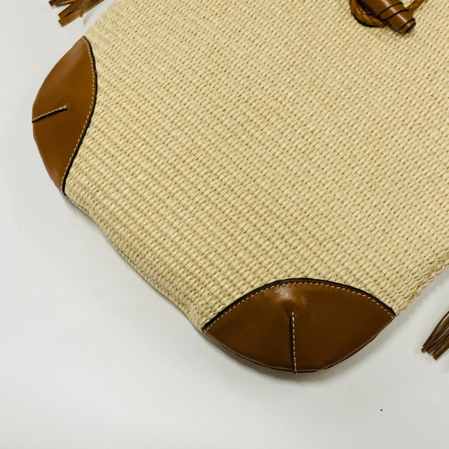 ISABEL MARANT Brown Ladies Shoulder Bag Tyag Raffia Leather Handbag M Size NEW