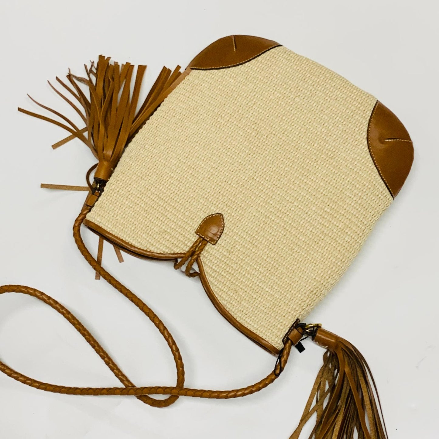 ISABEL MARANT Brown Ladies Shoulder Bag Tyag Raffia Leather Handbag M Size NEW