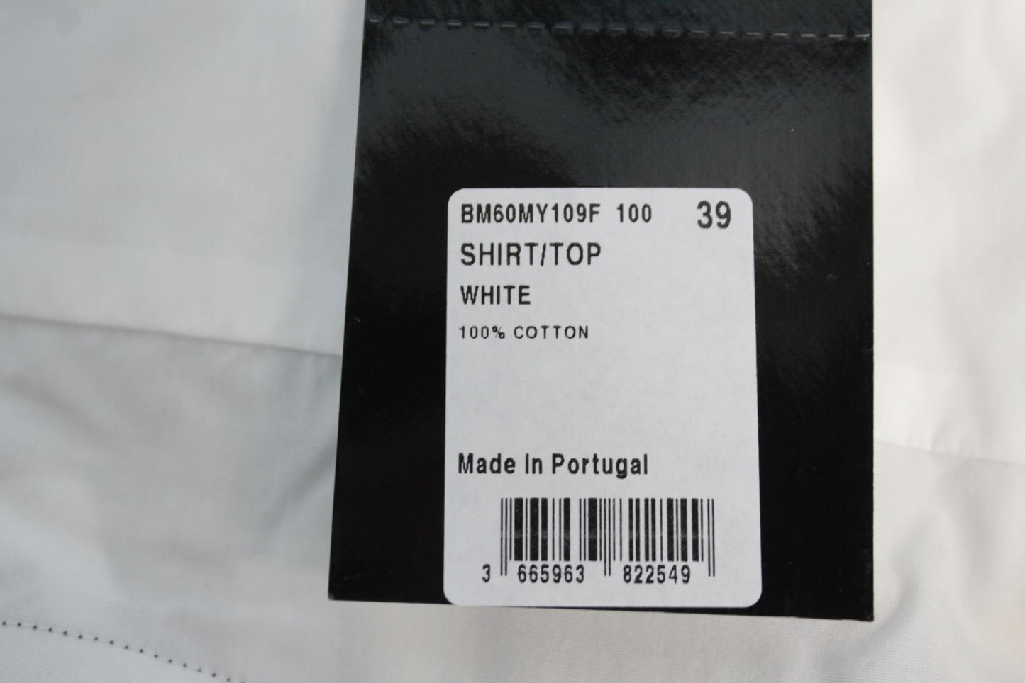 GIVENCHY Men's Browns 50 Logo Patch White Black Long Sleeve Cotton Shirt 39 NEW