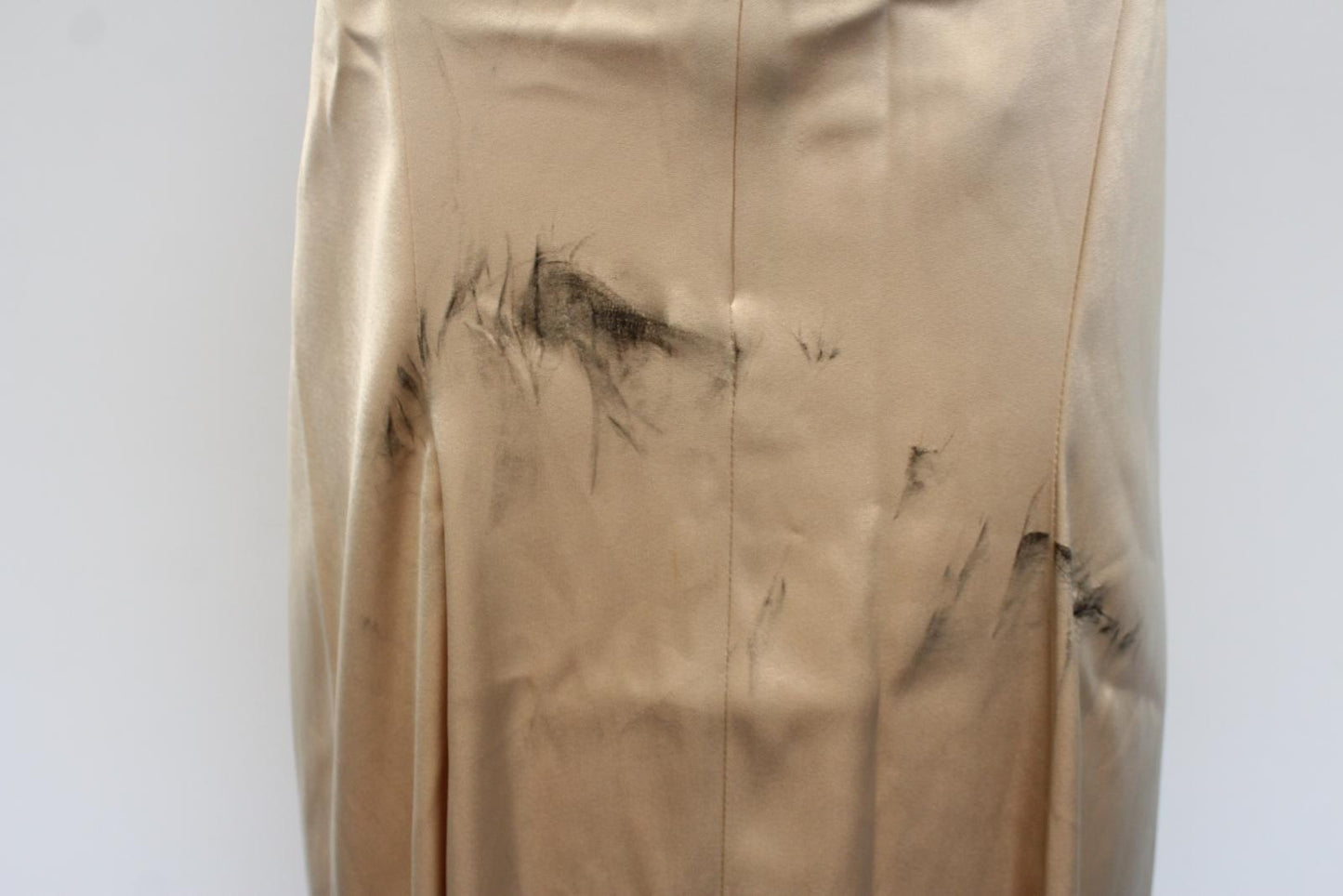 NANUSHKA Ladies Doris Sarong Style Pearl Beige Slip Satin Midi Dress L NEW