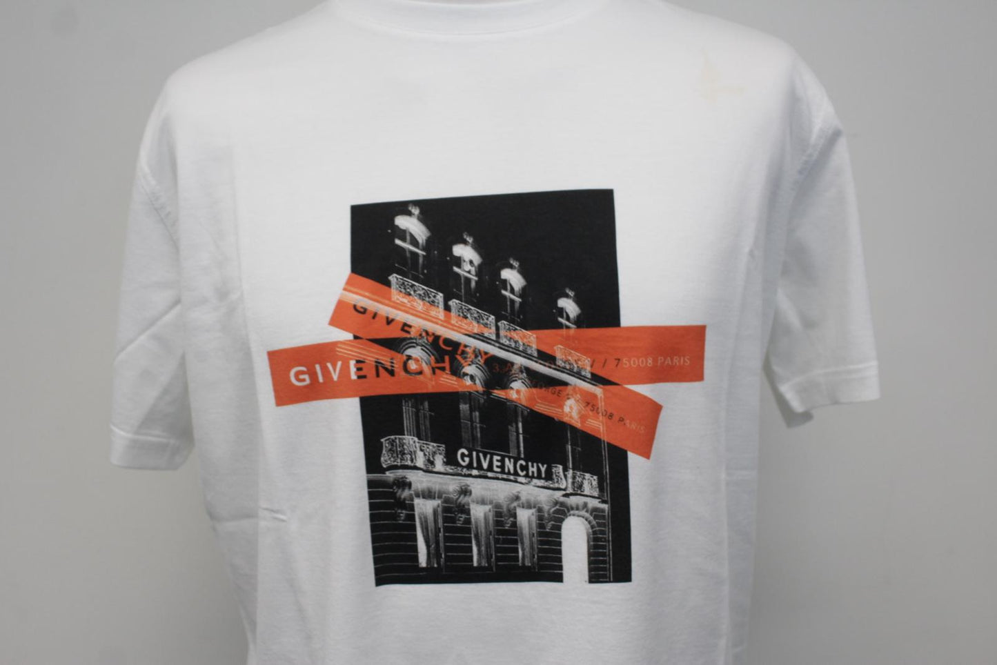 GIVENCHY Men's X Browns 50 Address Logo White Multi Cotton T-Shirt S NEW