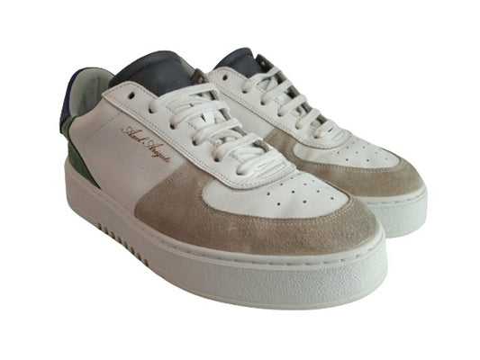 AXEL ARIGATO Men's White & Blue Leather Orbit Lace-Up Trainers Size UK9 NEW
