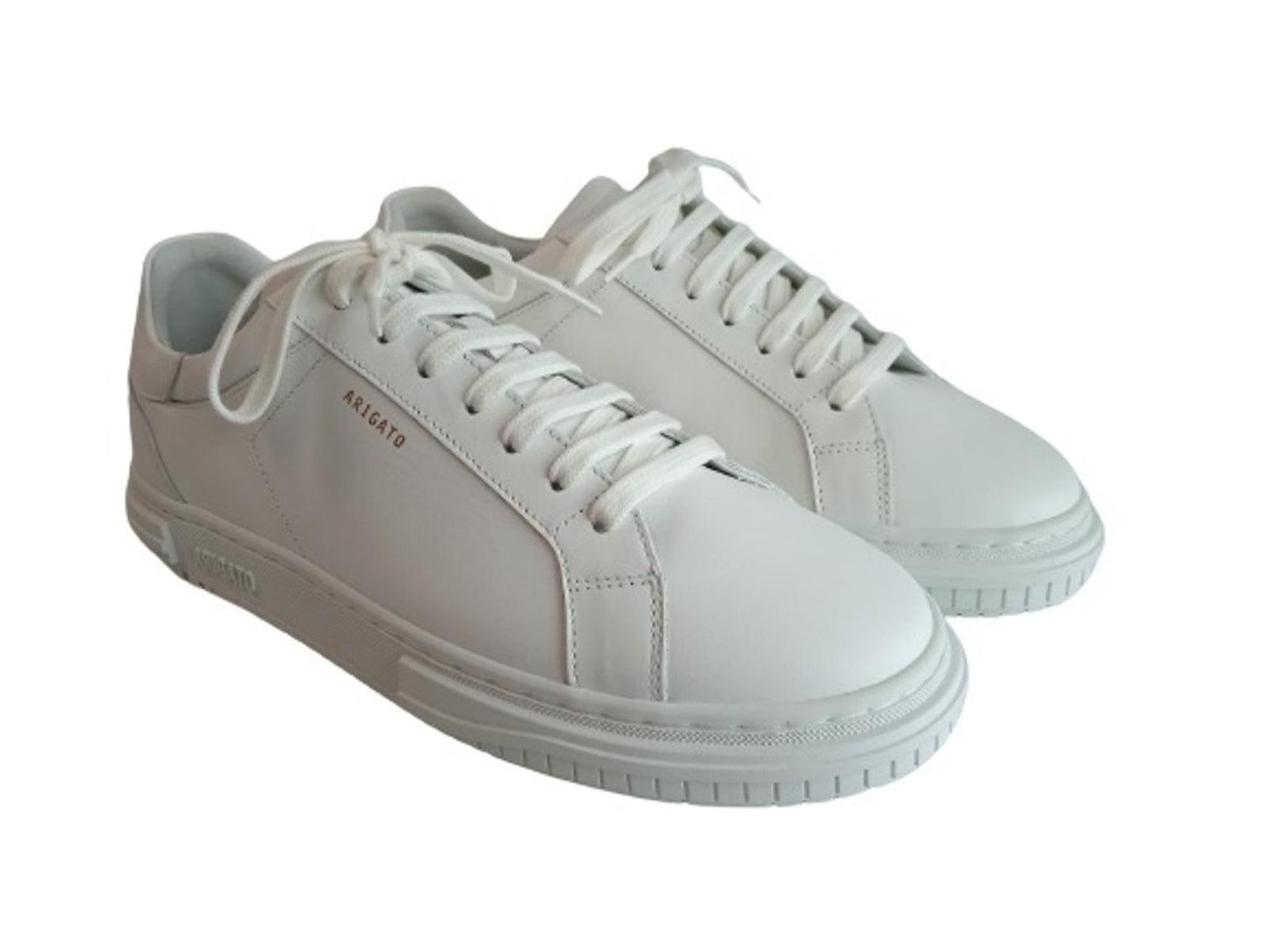 AXEL ARIGATO Men's White Leather Low Top Atlas Lace-Up Trainers Size UK9.5 NEW