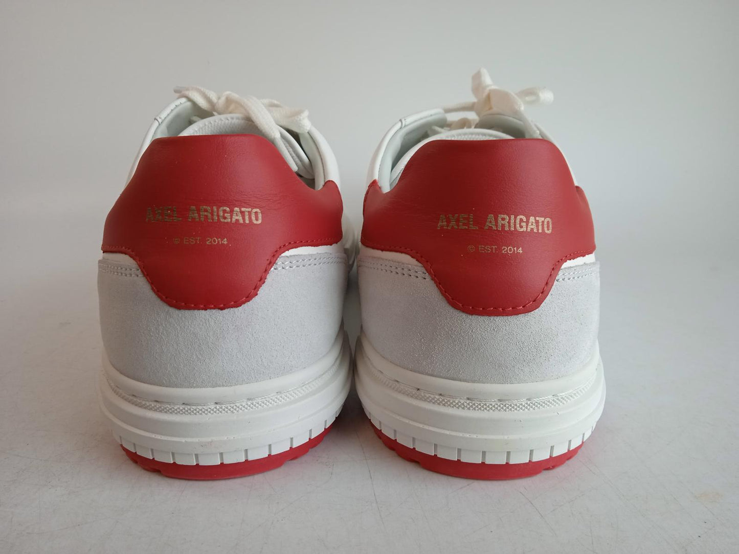 AXEL ARIGATO Men's White & Red Leather Low Top Atlas Lace-Up Trainers UK10 NEW