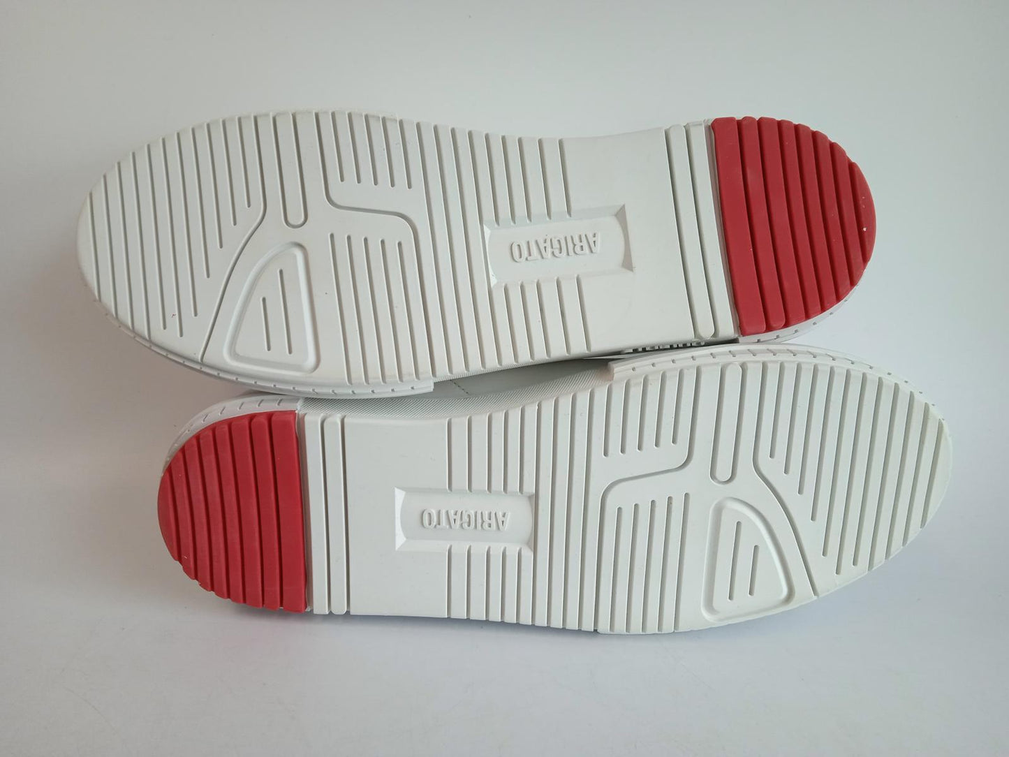 AXEL ARIGATO Men's White & Red Leather Low Top Atlas Lace-Up Trainers UK10 NEW