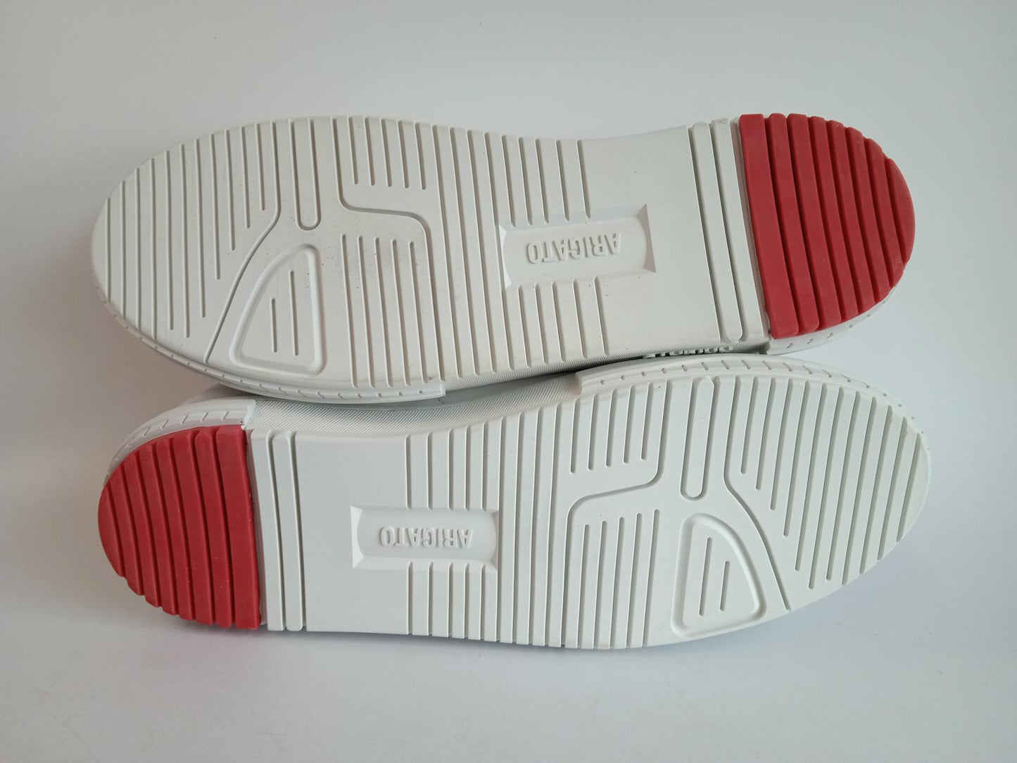 AXEL ARIGATO Men's White & Red Leather Low Top Atlas Lace-Up Trainers UK11 NEW