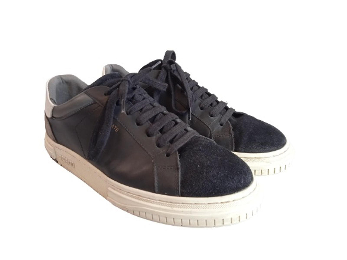 AXEL ARIGATO Men's Black & White Leather Atlas Lace-Up Trainers UK9.5 NEW