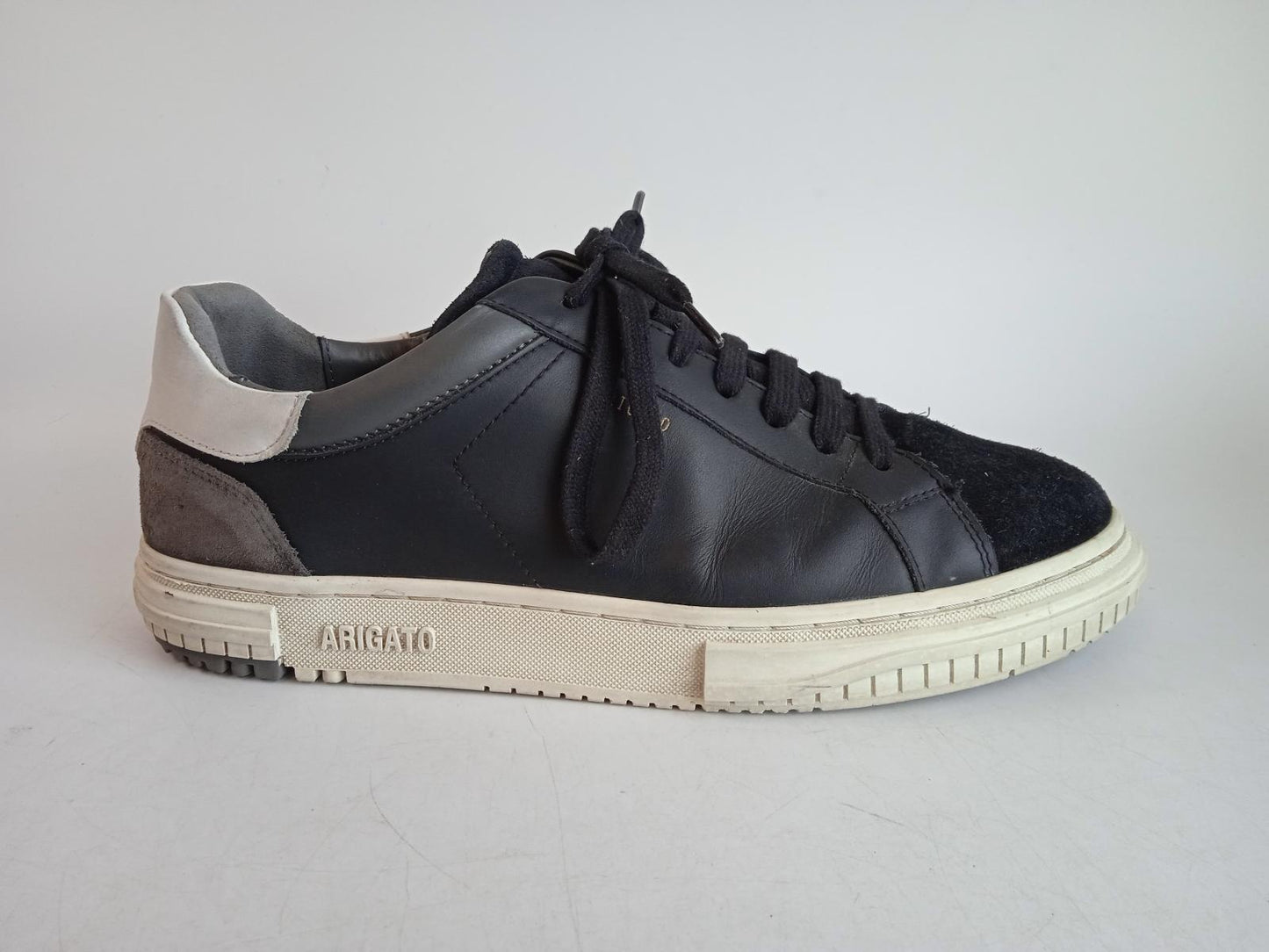 AXEL ARIGATO Men's Black & White Leather Atlas Lace-Up Trainers UK9.5 NEW