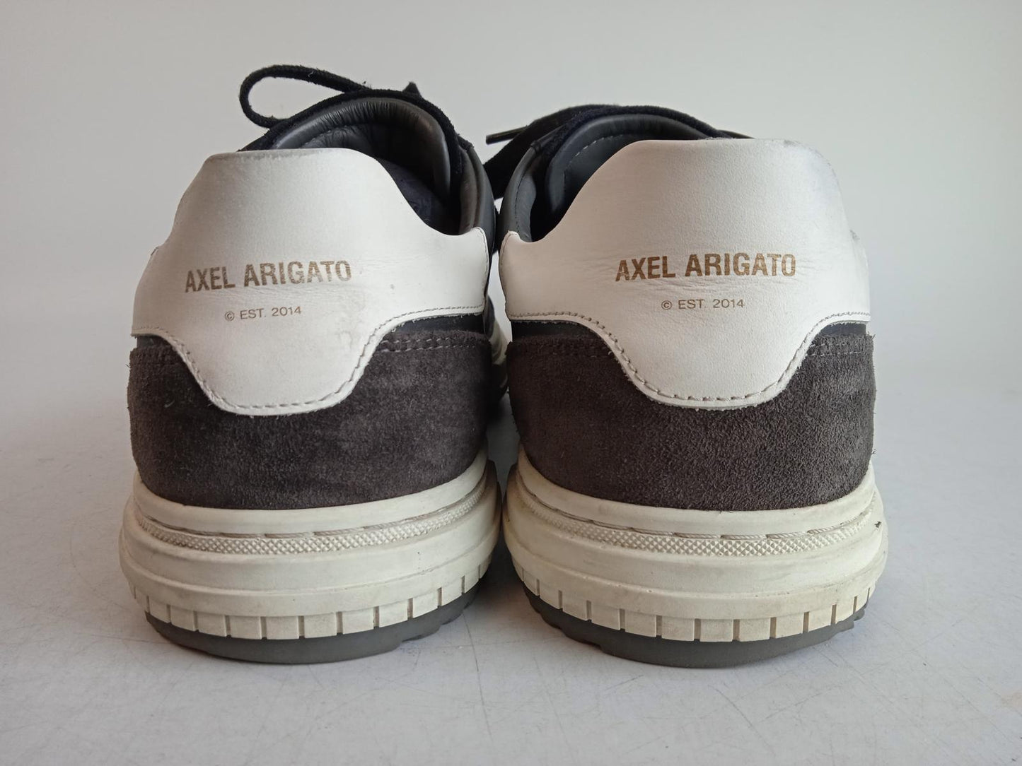 AXEL ARIGATO Men's Black & White Leather Atlas Lace-Up Trainers UK9.5 NEW