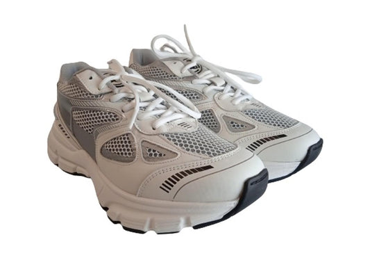 AXEL ARIGATO Men's White & Silver Leather Marathon Runner Trainers UK9 NEW