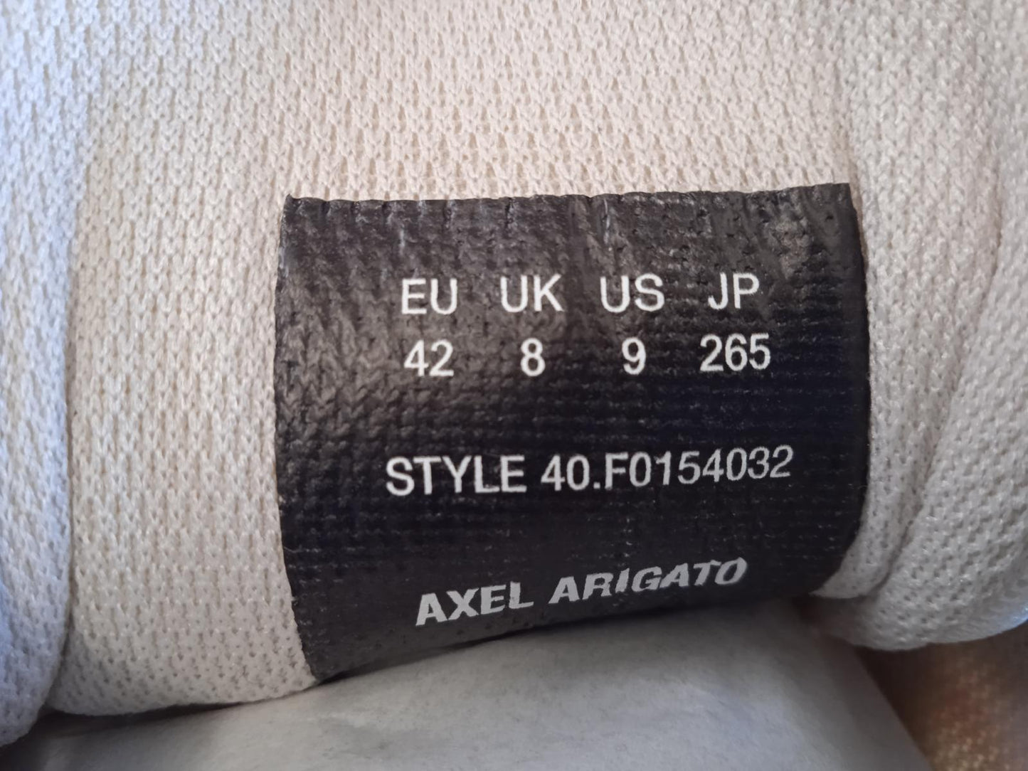 AXEL ARIGATO Men's Beige & Orange Leather Marathon R-Trail Trainers UK8 NEW