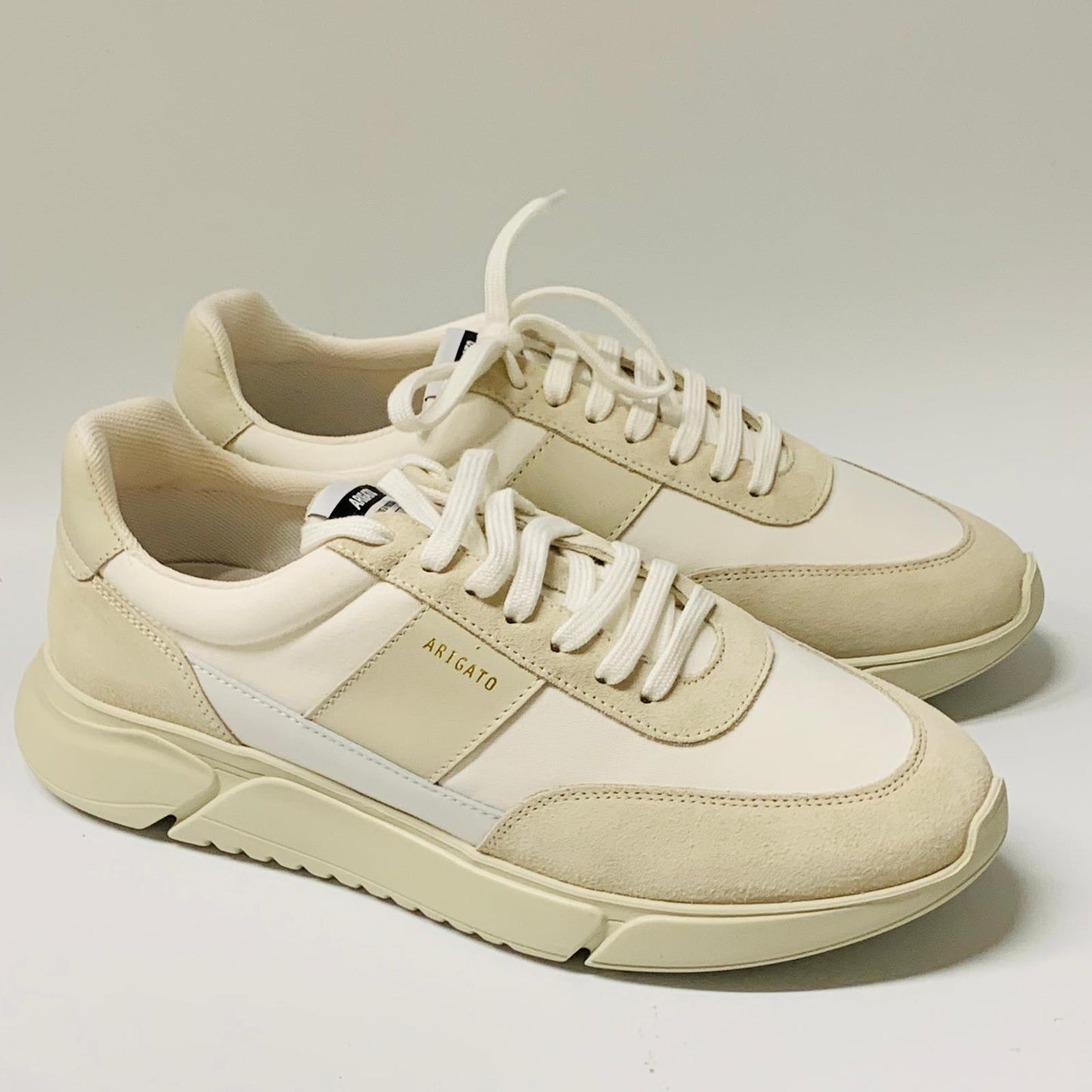 AXEL ARIGATO Men's Beige Strip Trainer Chunk Genesis Runner UK10 NEW