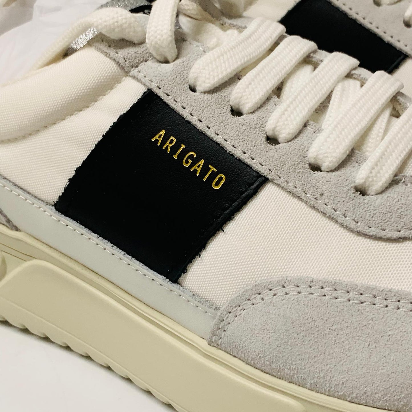 AXEL ARIGATO Ladies White Black Silver Leather Trainer Genesis Runner UK6 NEW