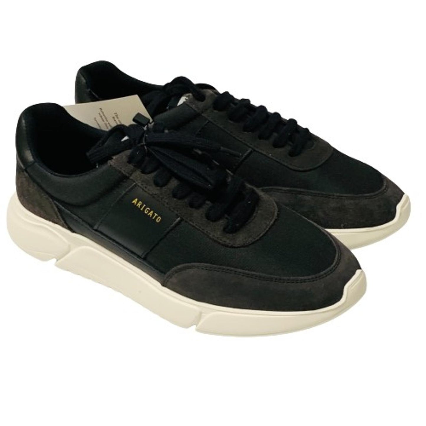 AXEL ARIGATO Men's Black White Sole Trainer Chunk Genesis Runner UK8 NEW