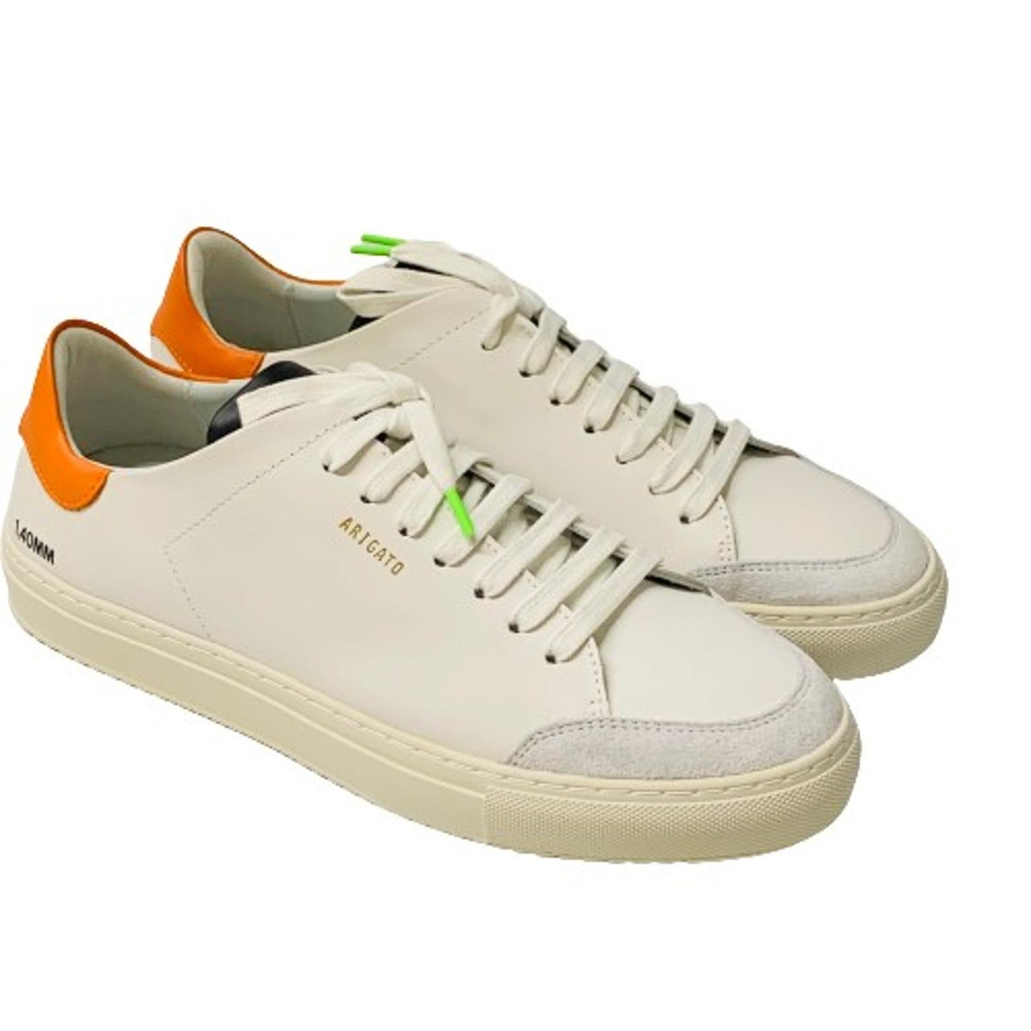AXEL ARIGATO Men's White Orange Black Classic Leather Trainer Sneaker UK8 NEW