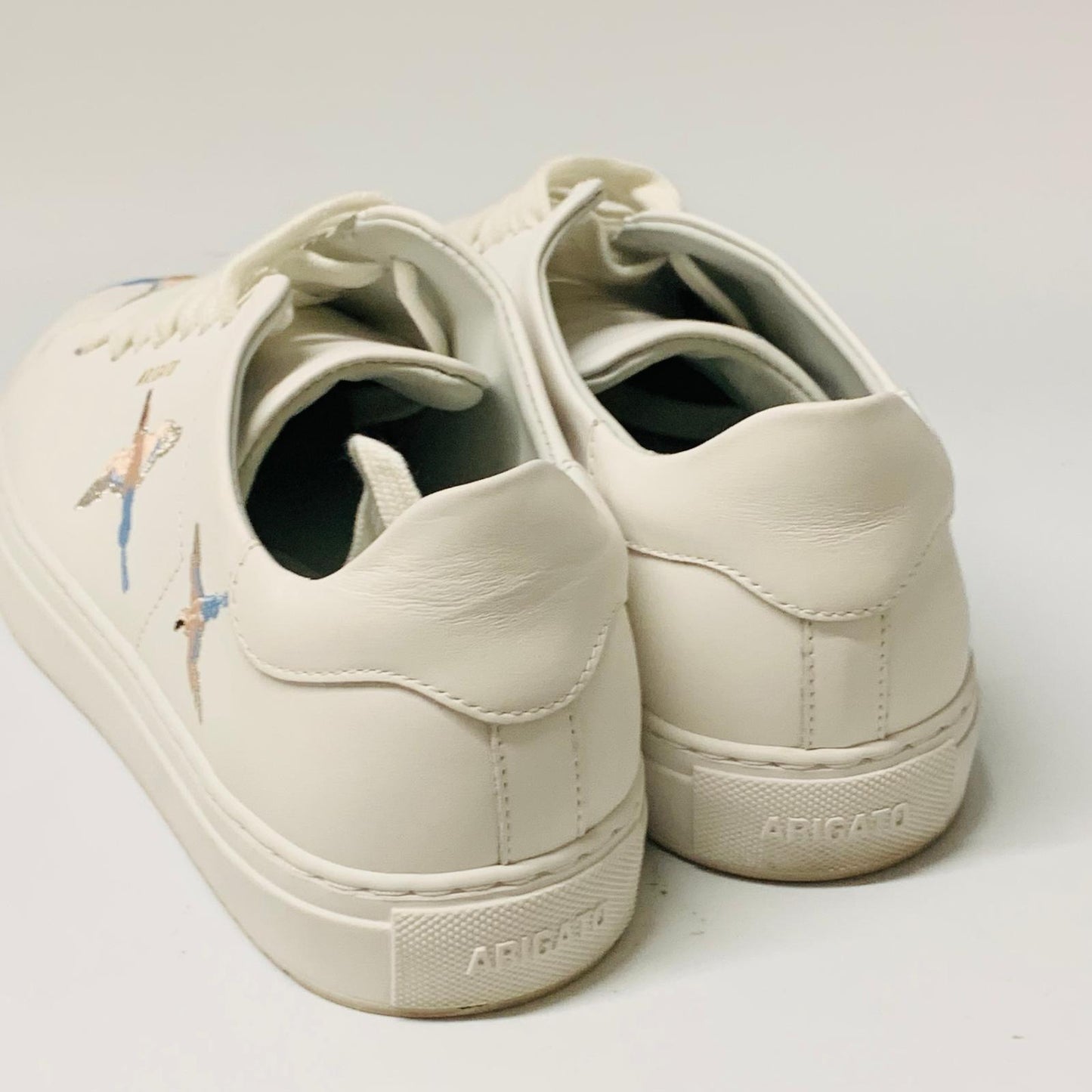 AXEL ARIGATO Men's White Pink Blue Bird Classic Leather Trainer Sneaker UK6 NEW
