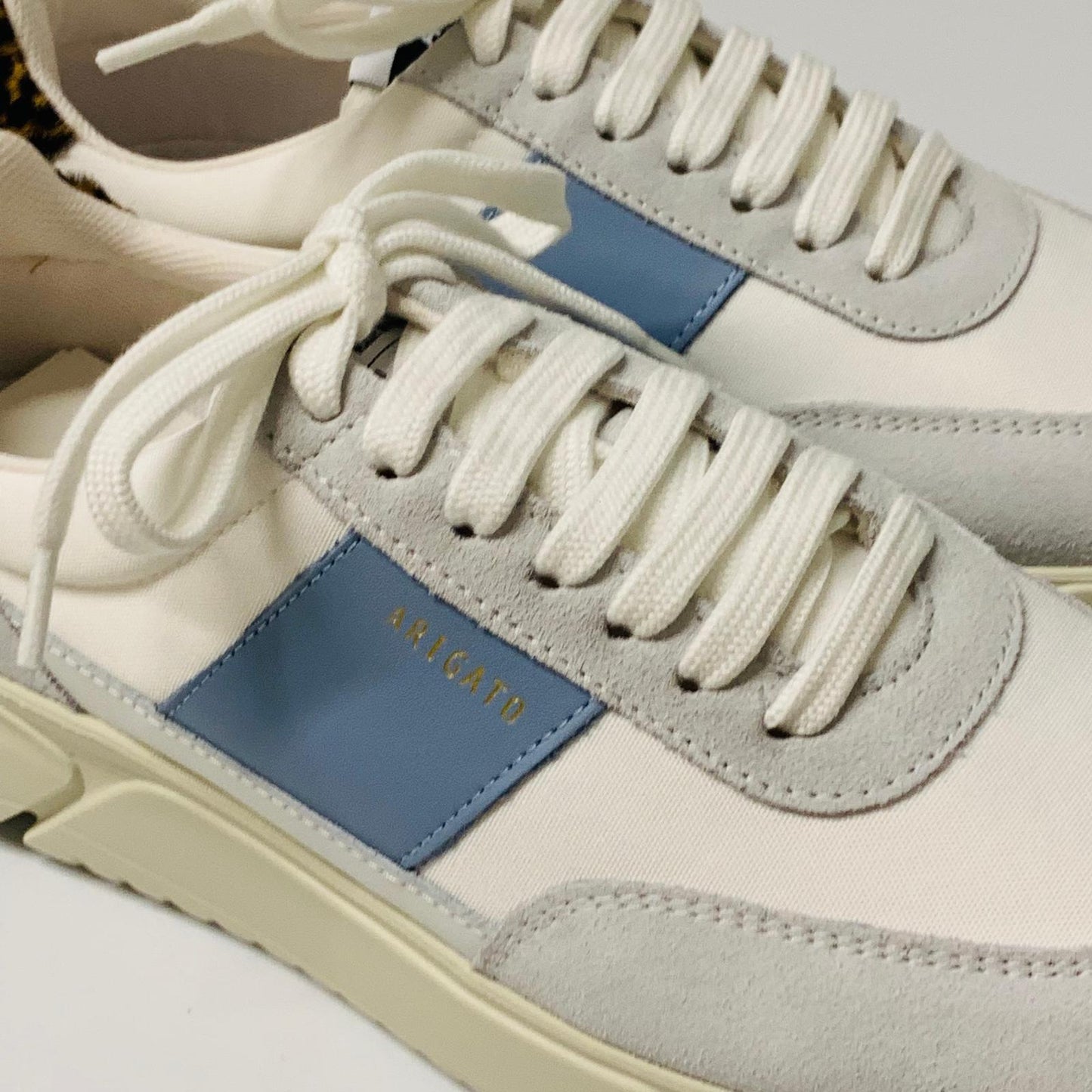 AXEL ARIGATO Ladies White Leopard & Blue Trainer Genesis Shoe Leather UK6 NEW