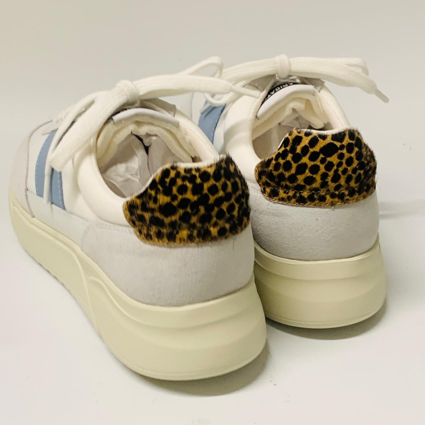 AXEL ARIGATO Ladies White Leopard & Blue Trainer Genesis Shoe Leather UK6 NEW